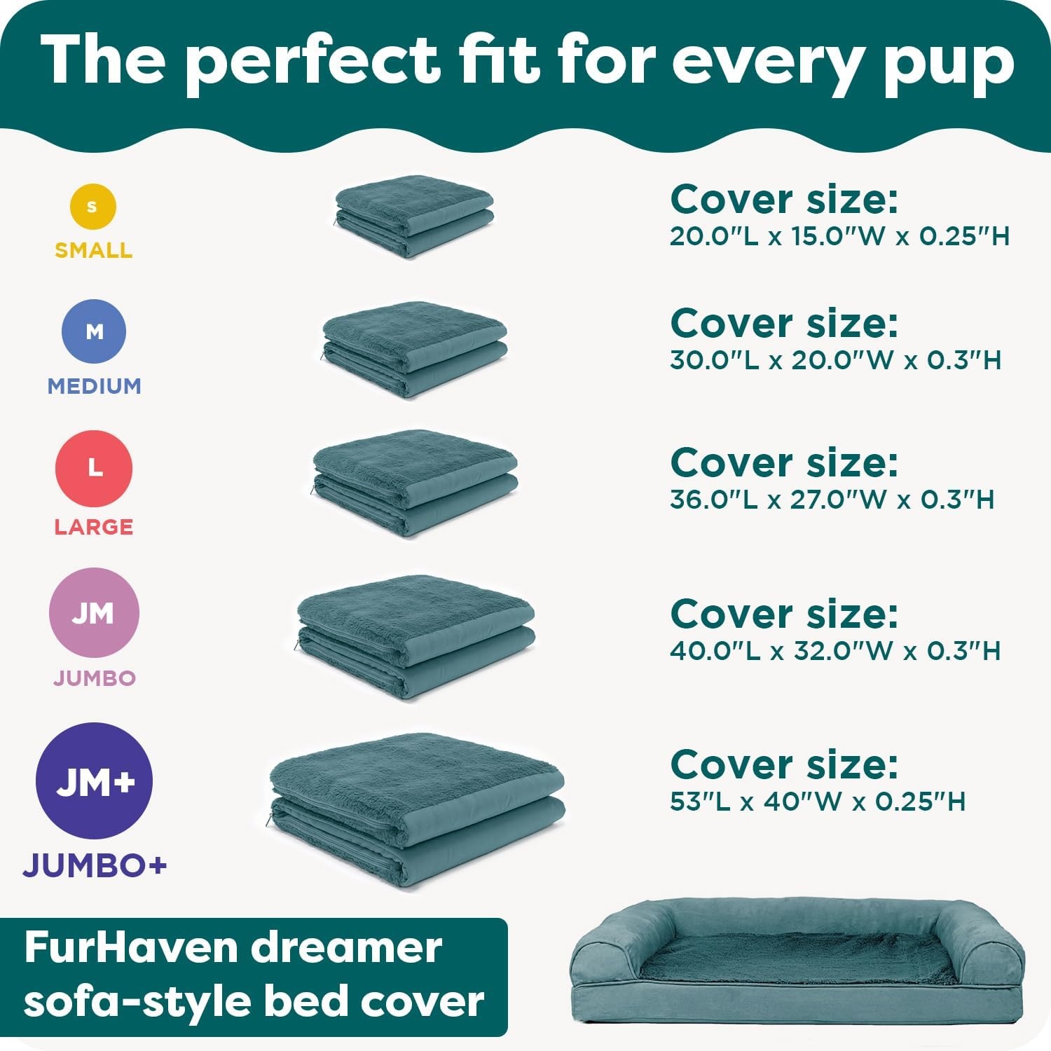 image:imageFurHaven Replacement Dog Bed Cover Classic Sofa Design with UltraPlush Sleep Surface for Protecting Pet Mattresses Zippered amp Machine Washable Large Plush amp Suede Deep Pool