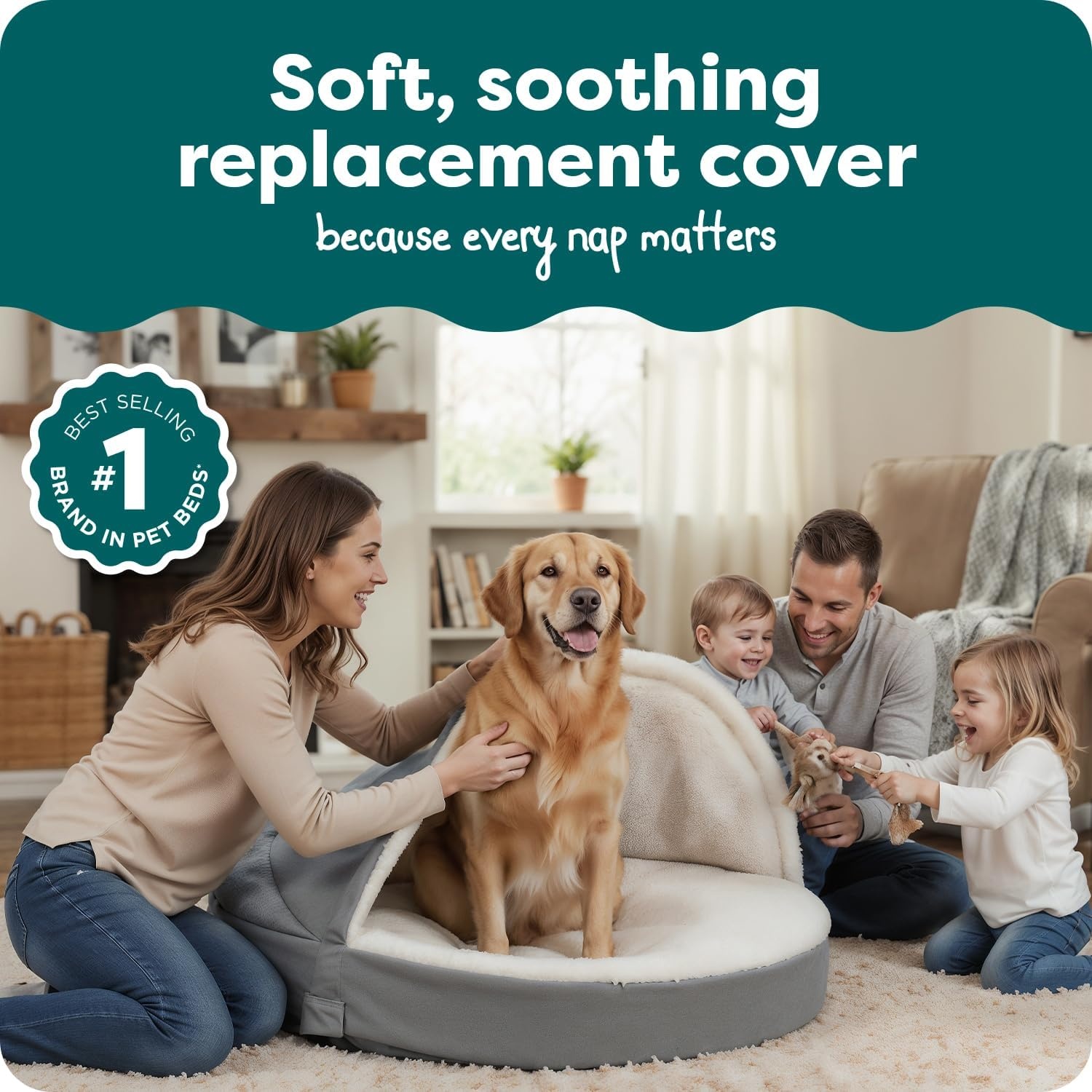 image:imageFurHaven Replacement Dog Bed Cover for Sherpa amp Suede Snuggery Fits Cool GelTop Foam Beds amp Solid Orthopedic Foam Beds Machine Washable Jumbo XL 44 inch GrayFaux Lambswool Suede Gray