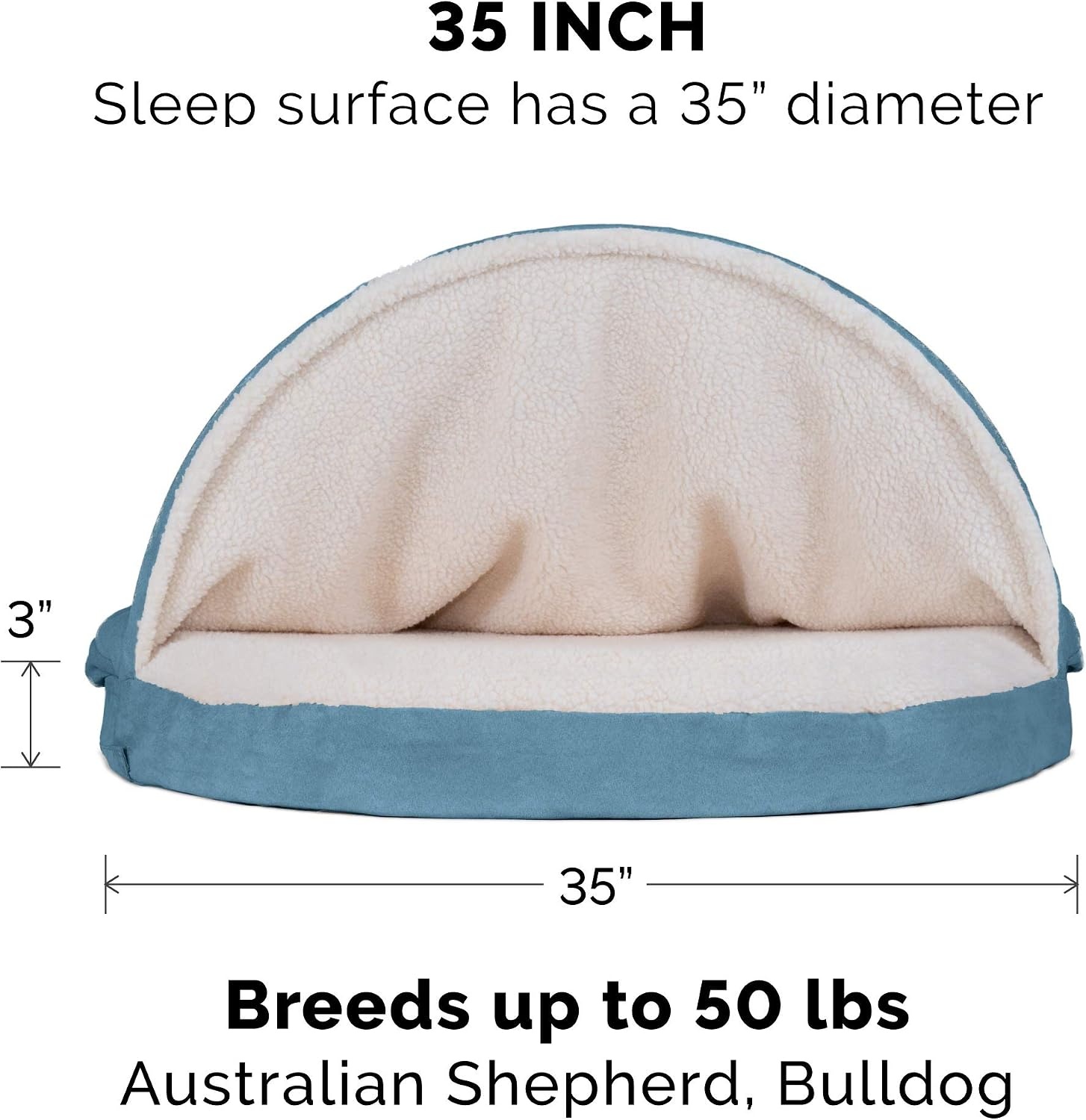 image:imageFurHaven Replacement Dog Bed Cover for Sherpa amp Suede Snuggery Fits Cool GelTop Foam Beds amp Solid Orthopedic Foam Beds Machine Washable Jumbo XL 44 inch GrayFaux Lambswool Suede Blue