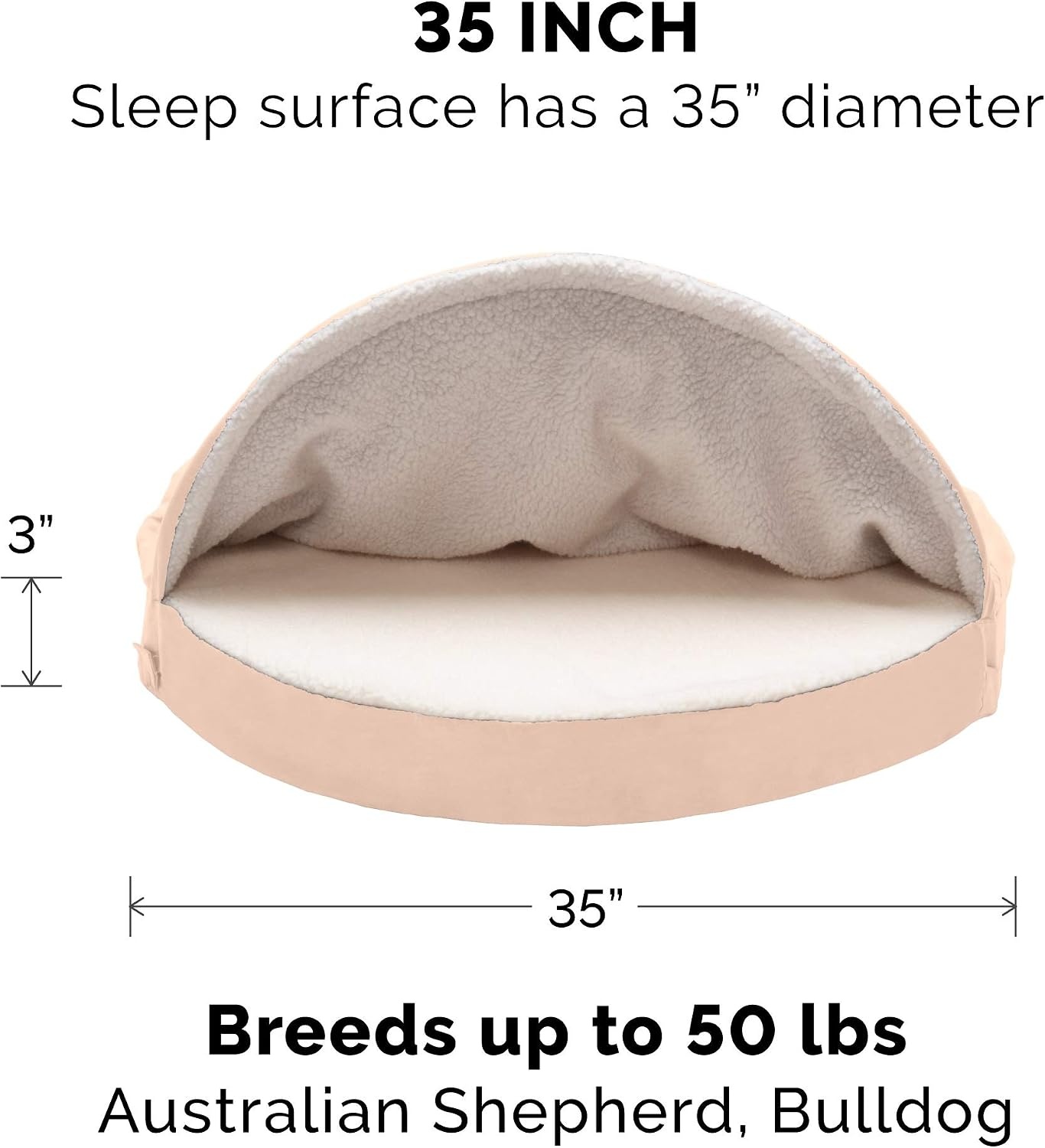 image:imageFurHaven Replacement Dog Bed Cover for Sherpa amp Suede Snuggery Fits Cool GelTop Foam Beds amp Solid Orthopedic Foam Beds Machine Washable Jumbo XL 44 inch GrayFaux Lambswool Suede Cream
