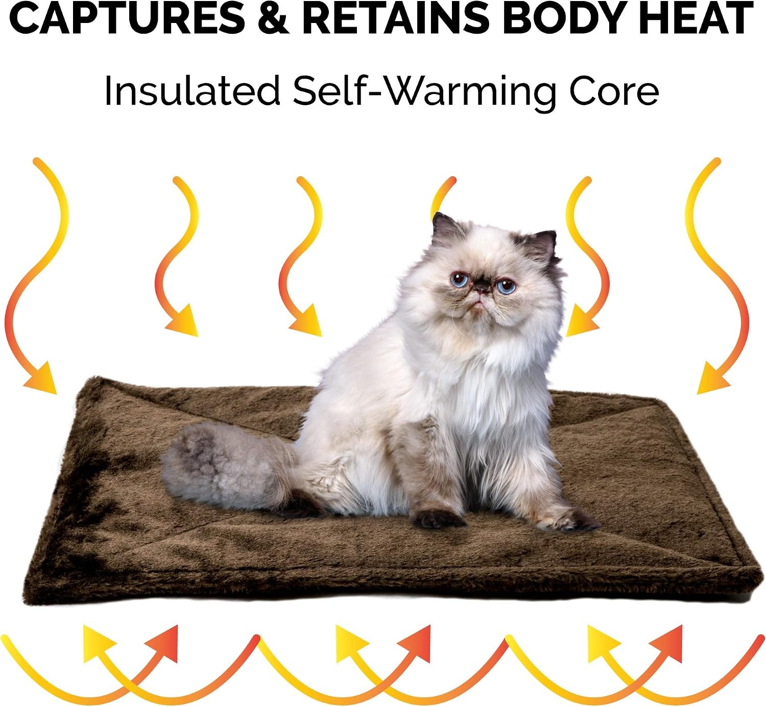 image:imageFurHaven ThermaNAP Faux Fur SelfWarming Mat Brown Leopard LargeEspresso