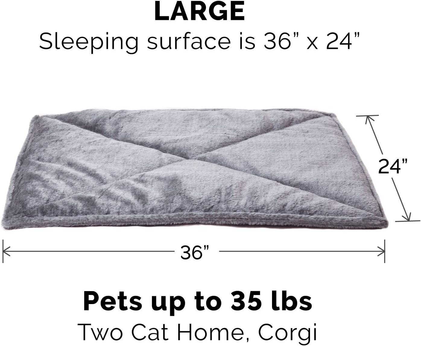 image:imageFurHaven ThermaNAP Faux Fur SelfWarming Mat Brown Leopard LargeGray