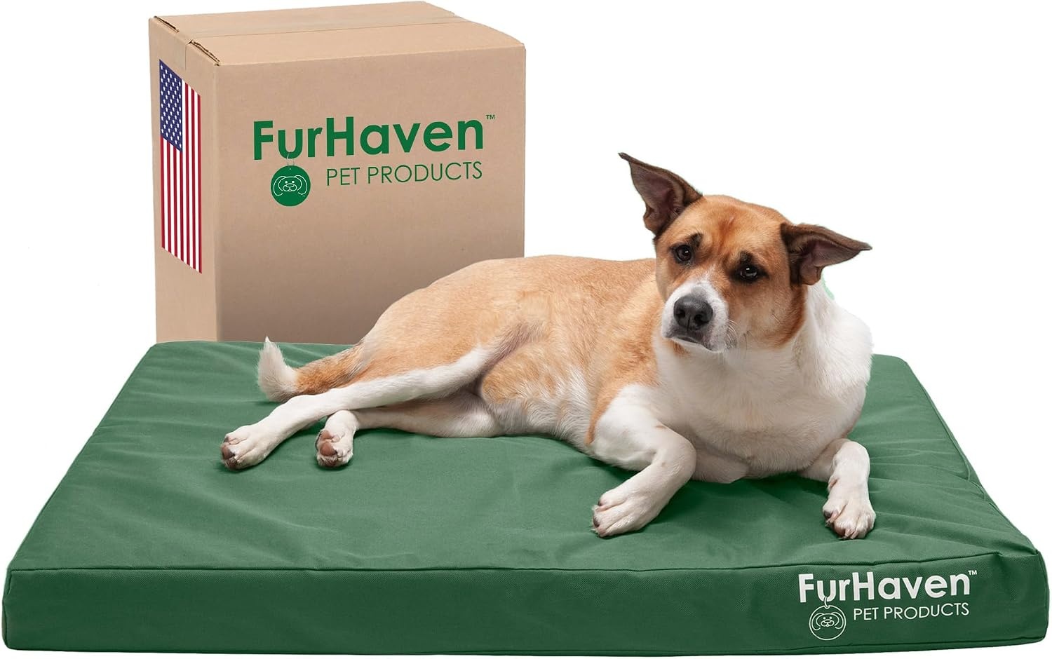 image:imageFurHaven WaterResistant Orthopedic Dog Bed for Large Dogs Oxford Polycanvas Mattress with Orthopedic Solid Slab Foam for Joint Support Removable Washable Cover Jumbo XL Stone GrayForest