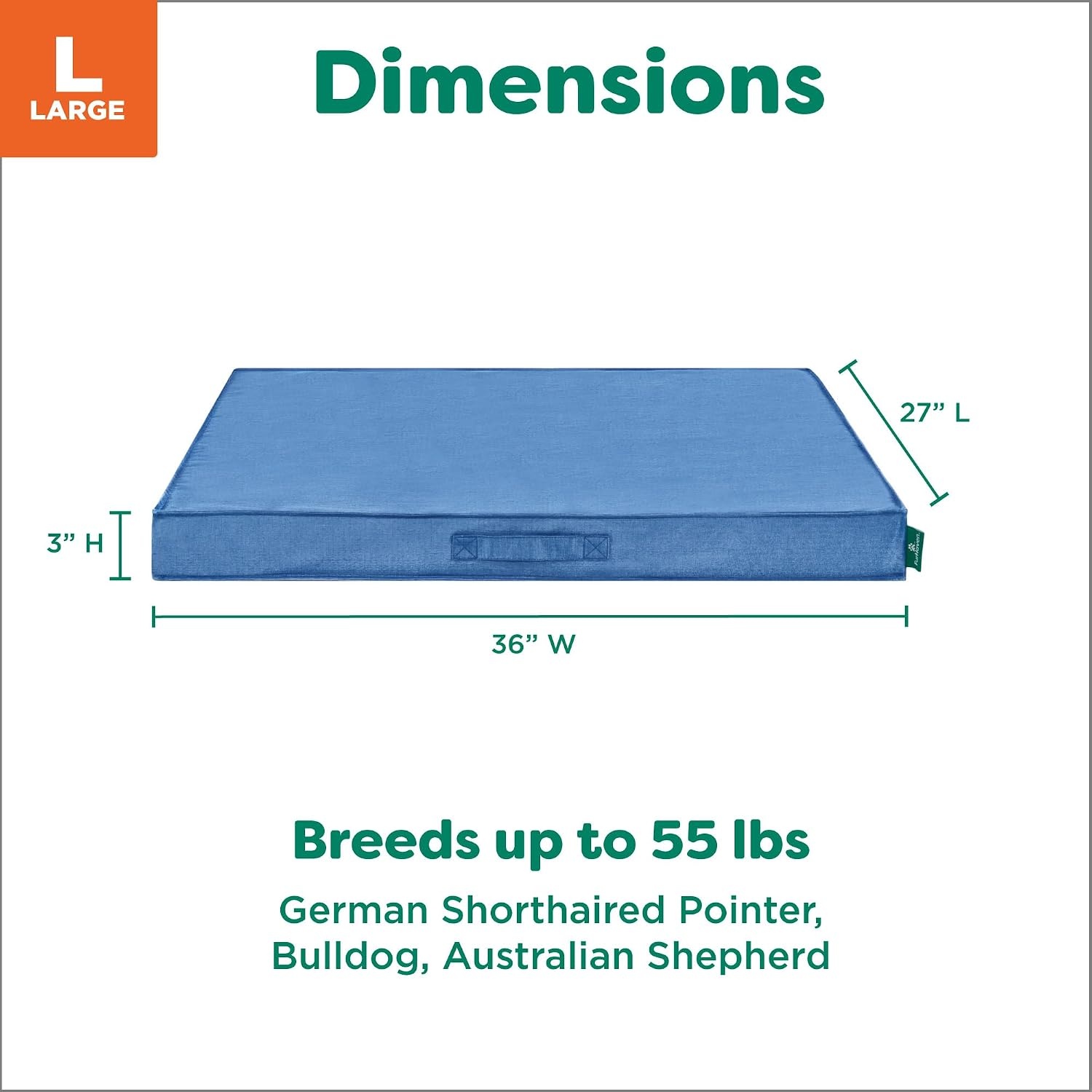 image:imageFurHaven WaterResistant Orthopedic Dog Bed for Large Dogs Oxford Polycanvas Mattress with Orthopedic Solid Slab Foam for Joint Support Removable Washable Cover Jumbo XL Stone GrayBlue