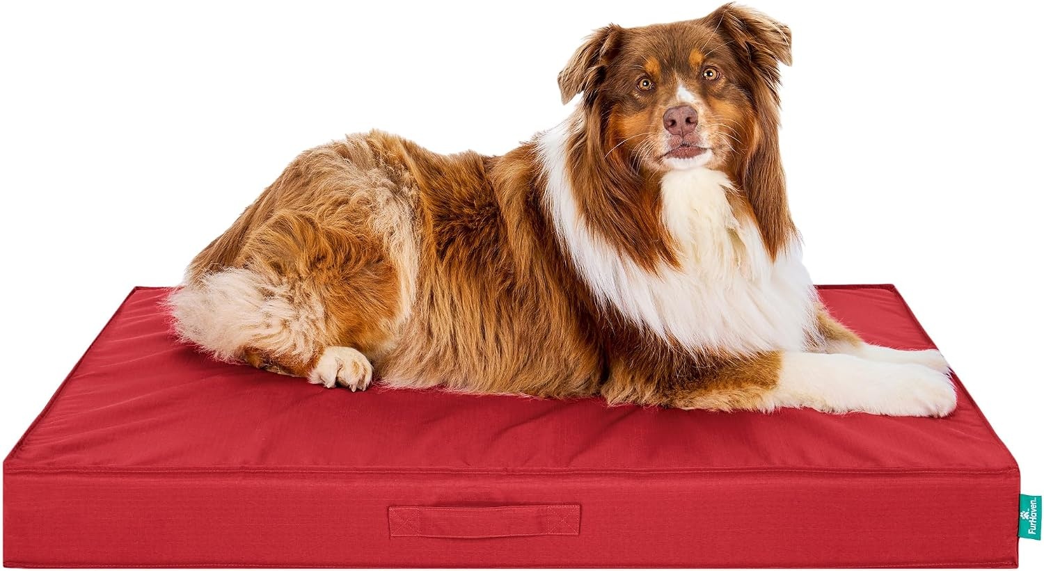 image:imageFurHaven WaterResistant Orthopedic Dog Bed for Large Dogs Oxford Polycanvas Mattress with Orthopedic Solid Slab Foam for Joint Support Removable Washable Cover Jumbo XL Stone GrayRed