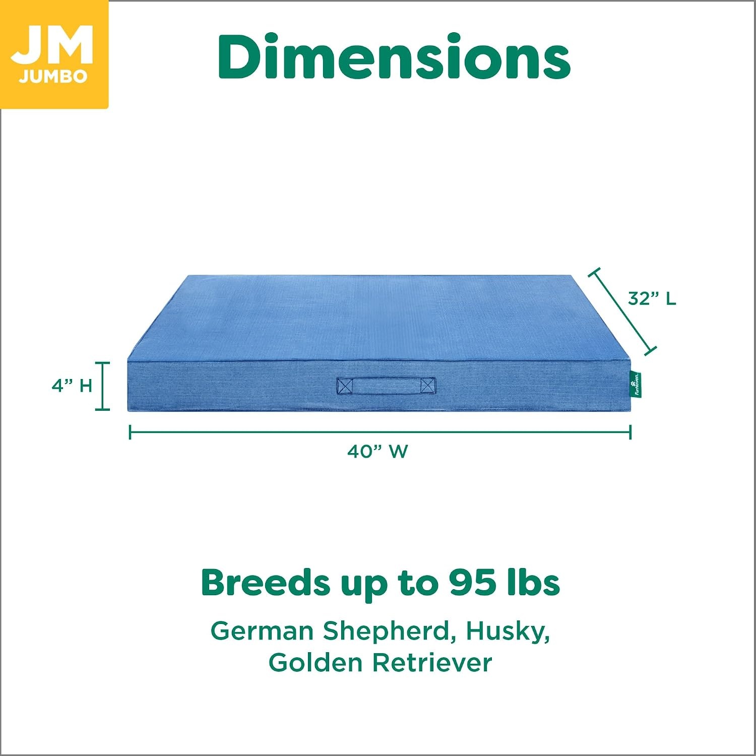 image:imageFurHaven WaterResistant Orthopedic Dog Bed for Large Dogs Oxford Polycanvas Mattress with Orthopedic Solid Slab Foam for Joint Support Removable Washable Cover Jumbo XL Stone GrayBlue