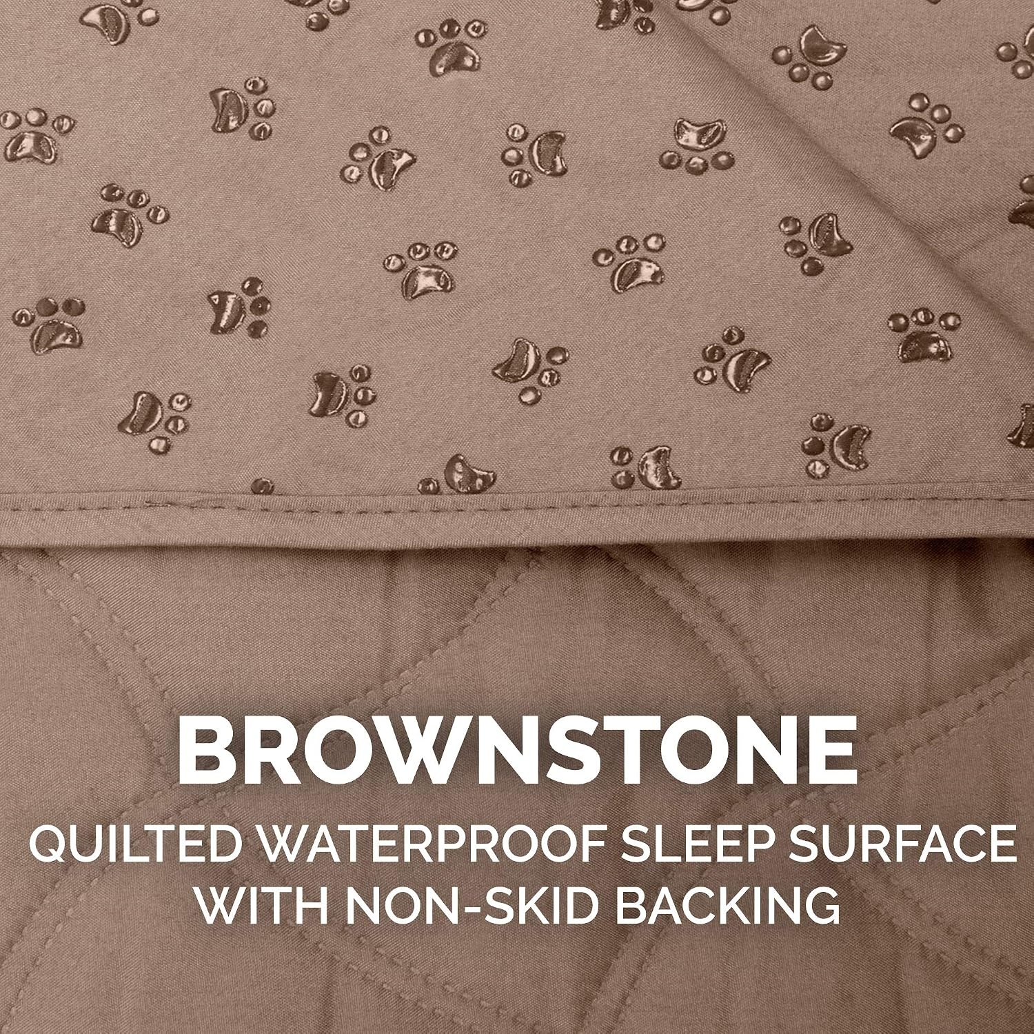 image:imageFurHaven Waterproof Blanket amp Furniture Protector Cover with NonSlip Backing Machine Washable JumboKing Quilted Twill GrayQuilted Brownstone