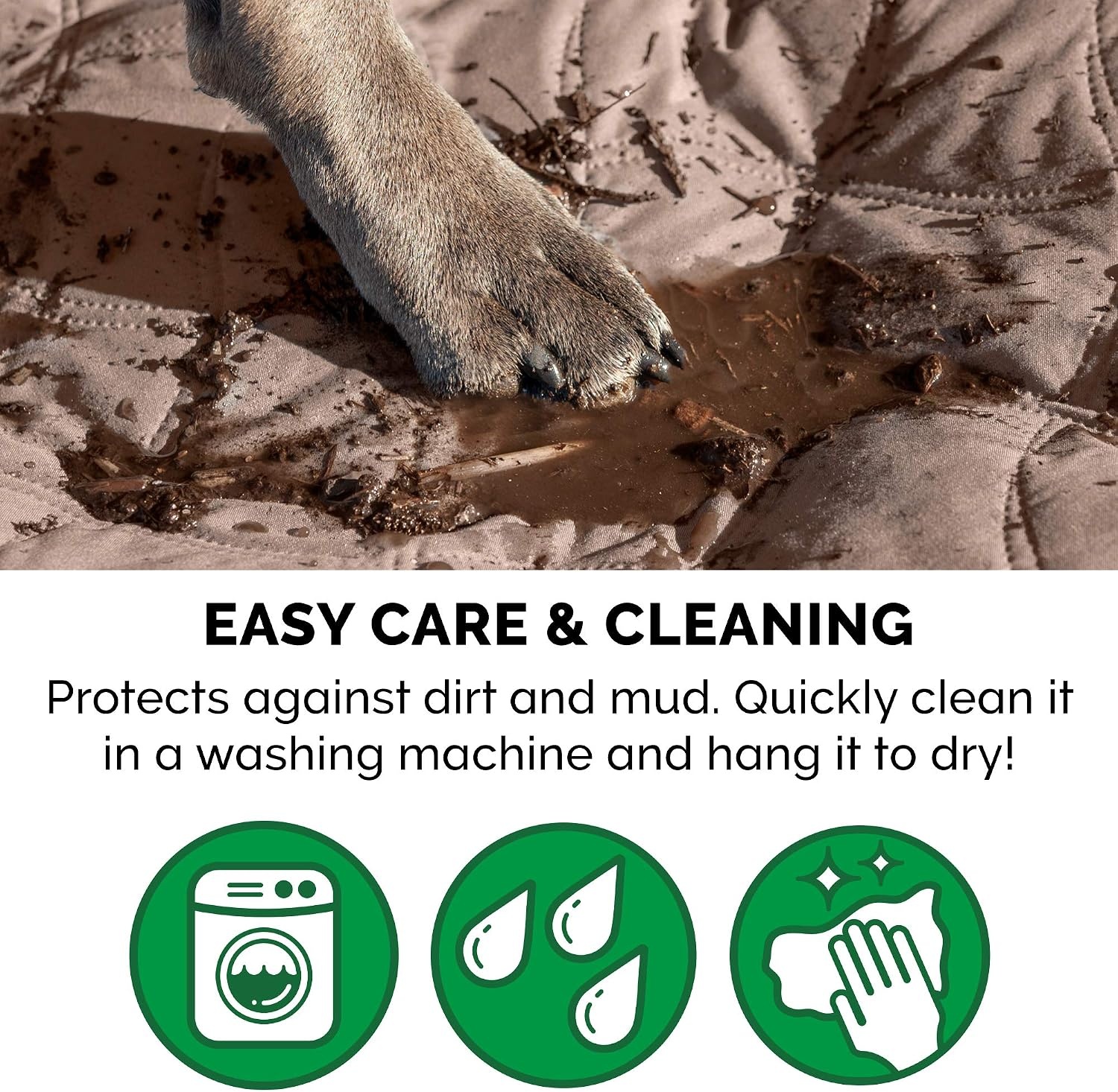 image:imageFurHaven Waterproof Blanket amp Furniture Protector Cover with NonSlip Backing Machine Washable JumboKing Quilted Twill GrayQuilted Brownstone
