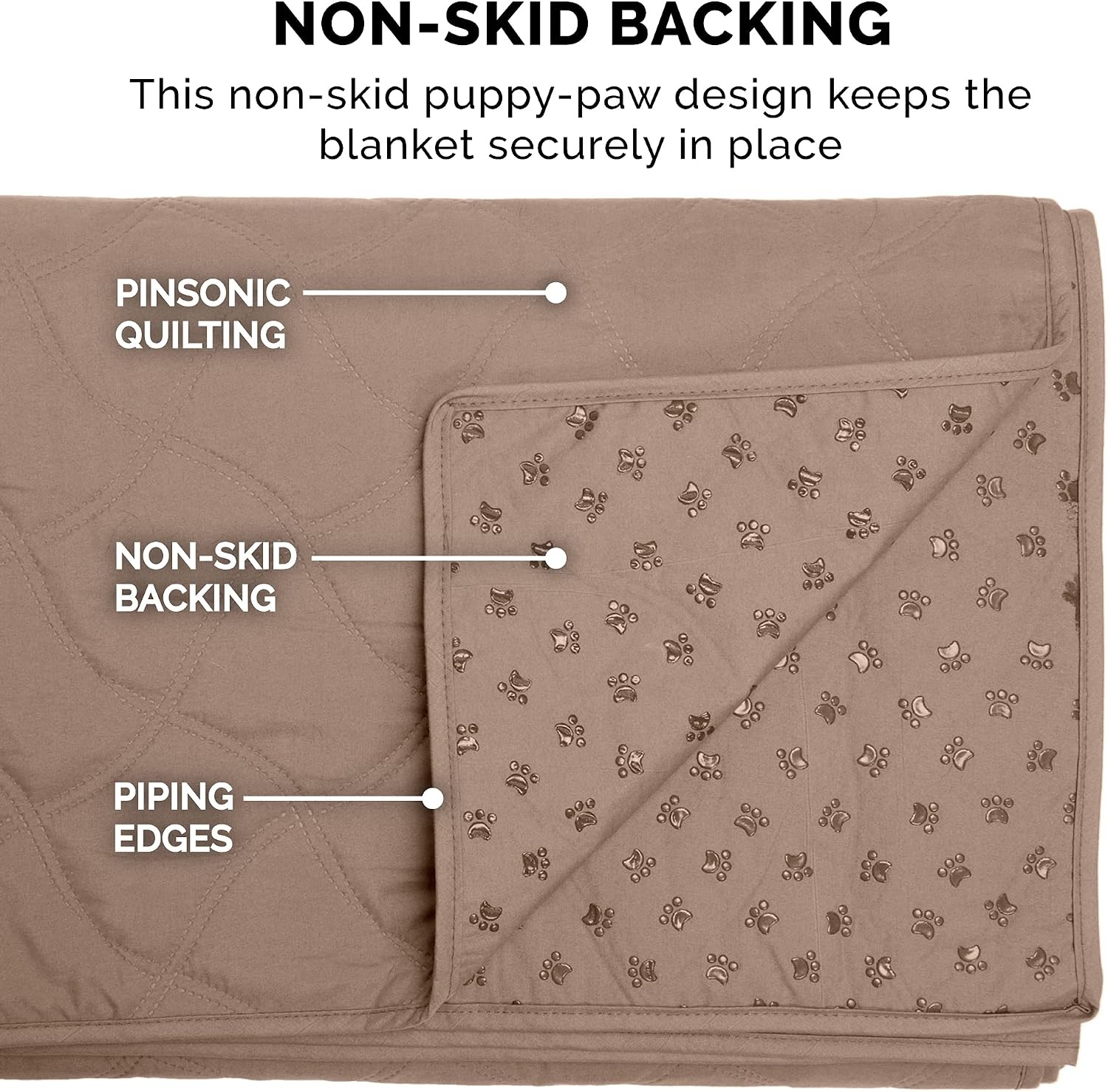 image:imageFurHaven Waterproof Blanket amp Furniture Protector Cover with NonSlip Backing Machine Washable JumboKing Quilted Twill GrayQuilted Brownstone