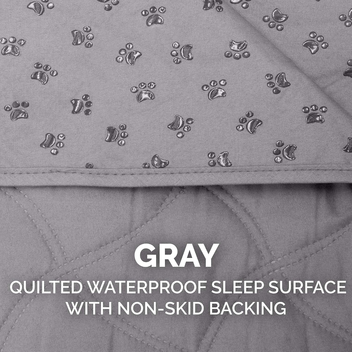 image:imageFurHaven Waterproof Blanket amp Furniture Protector Cover with NonSlip Backing Machine Washable JumboKing Quilted Twill GrayQuilted Gray