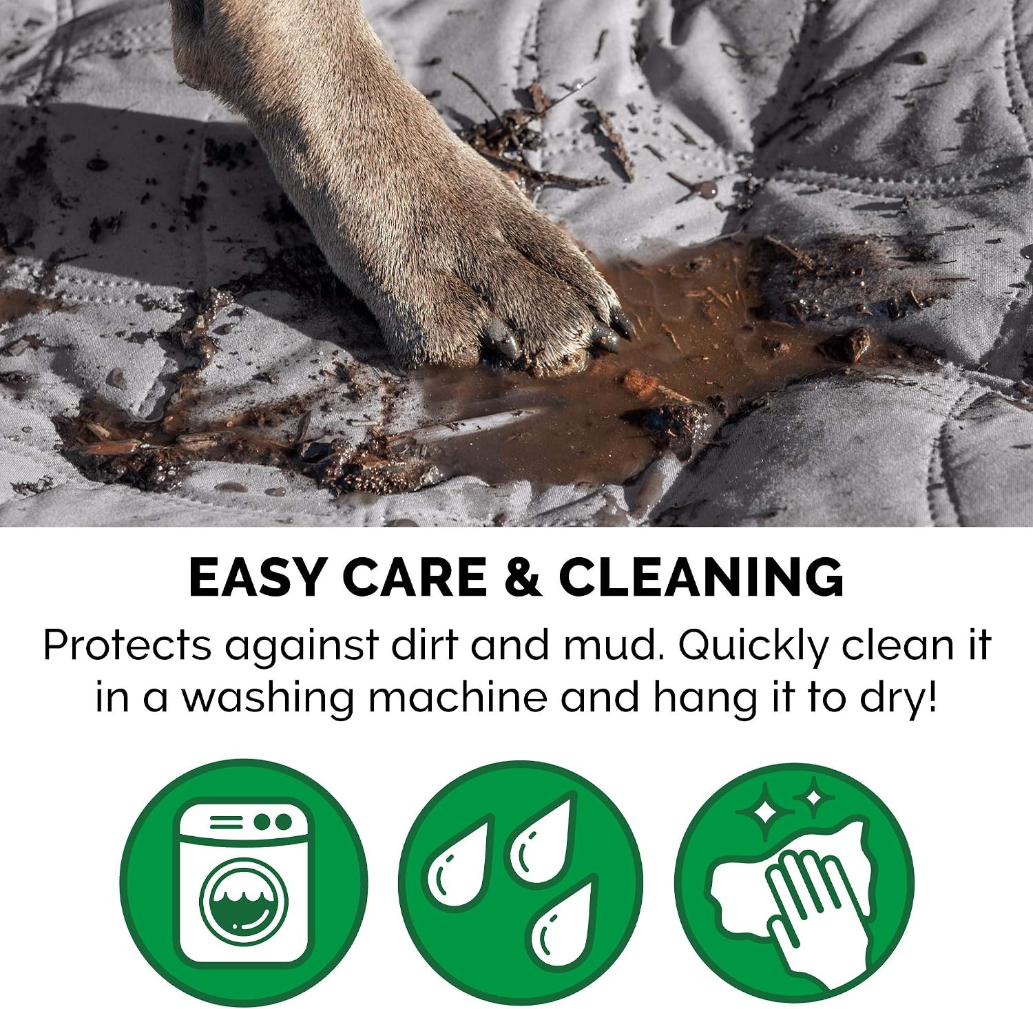 image:imageFurHaven Waterproof Blanket amp Furniture Protector Cover with NonSlip Backing Machine Washable JumboKing Quilted Twill GrayQuilted Gray