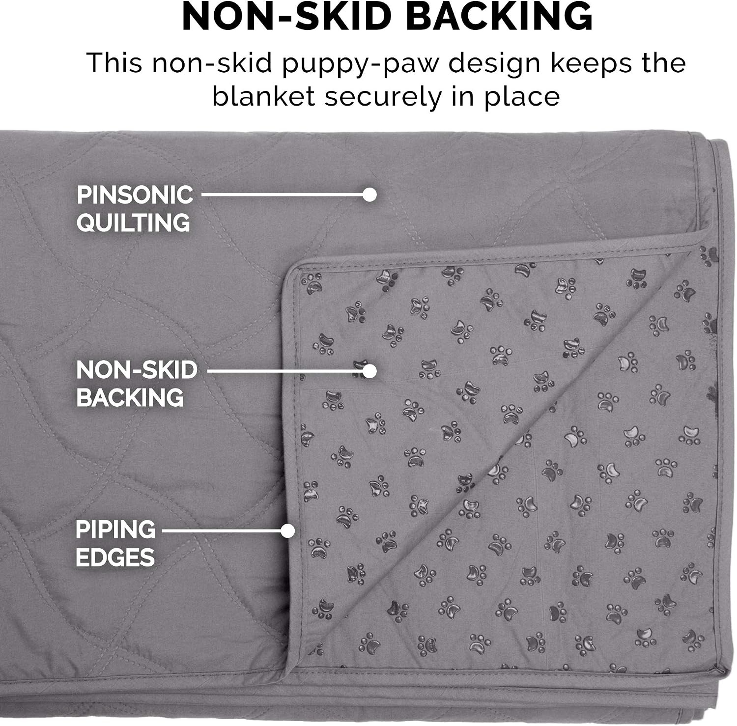 image:imageFurHaven Waterproof Blanket amp Furniture Protector Cover with NonSlip Backing Machine Washable JumboKing Quilted Twill GrayQuilted Gray
