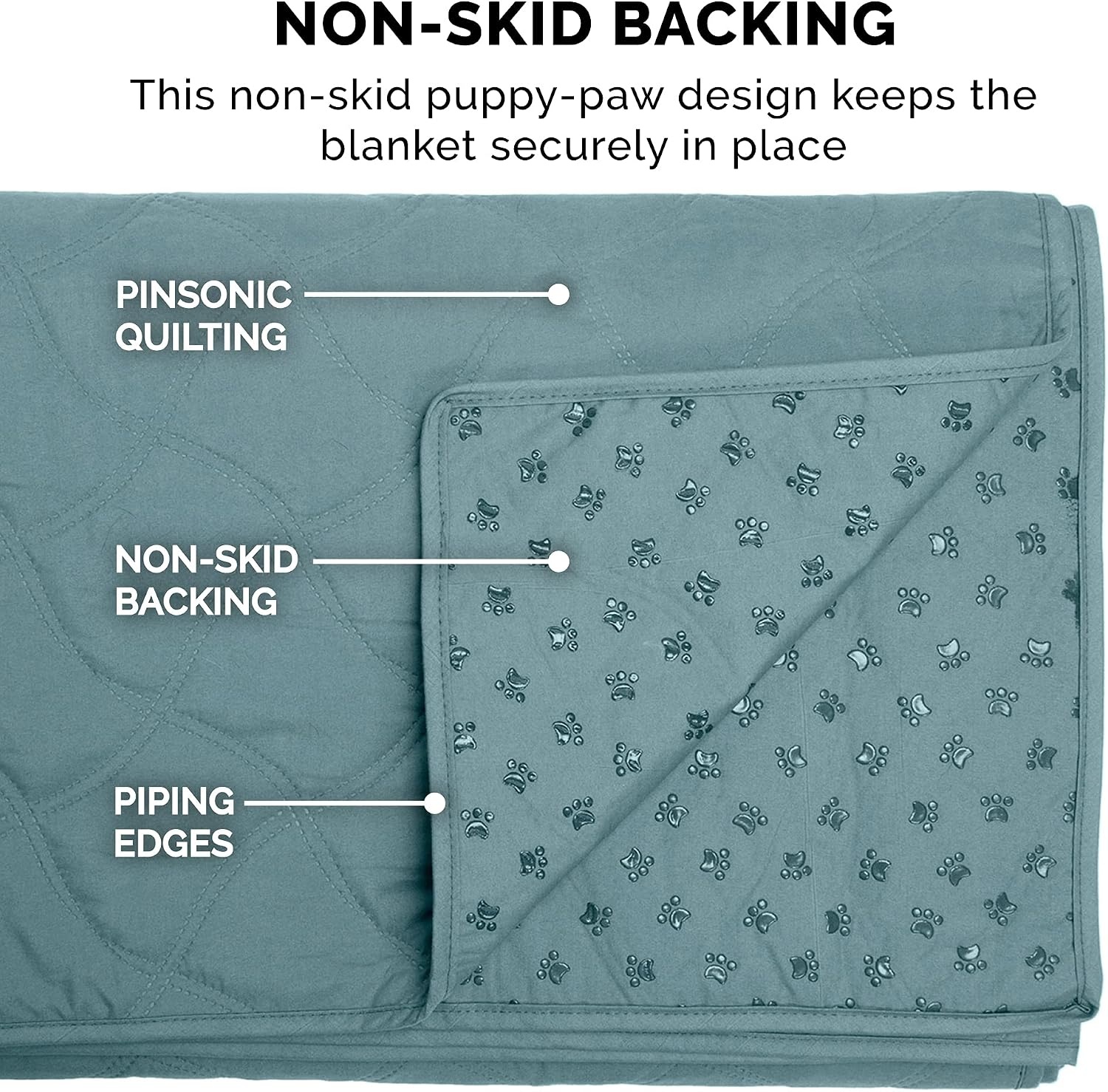 image:imageFurHaven Waterproof Blanket amp Furniture Protector Cover with NonSlip Backing Machine Washable JumboKing Quilted Twill GrayQuilted Nile Blue