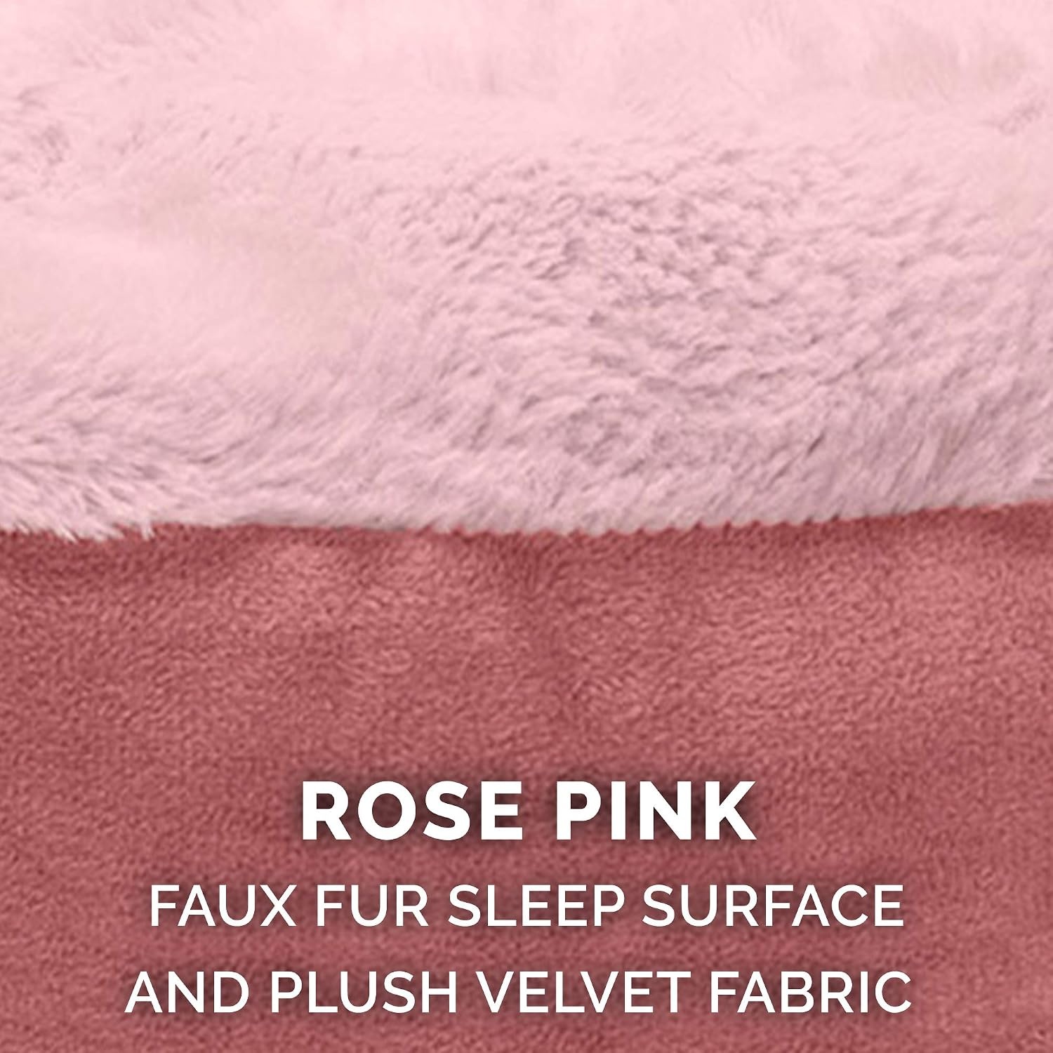 image:imageFurhaven 24 Round Calming Donut Dog Bed for Indoor Cats amp Small Dogs Washable For Dogs Up to 20 lbs Plush Velvet Waves Hooded Donut Bed Rose Pink SmallRose Pink