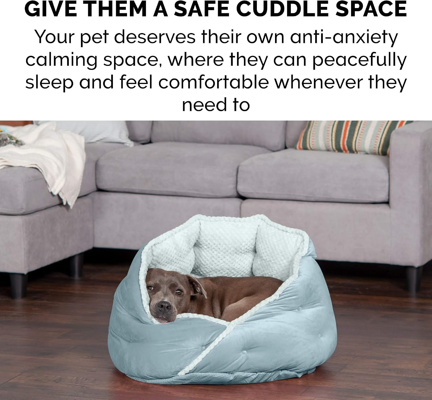 image:imageFurhaven 24 Round Pet Bed for Indoor Cats amp MediumSmall Dogs 100 Washable For Pets Up to 35 lbs Minky Plush amp Velvet Hug Bed Silver Gray 24inchHug Bed Minky Velvet Aquamarine