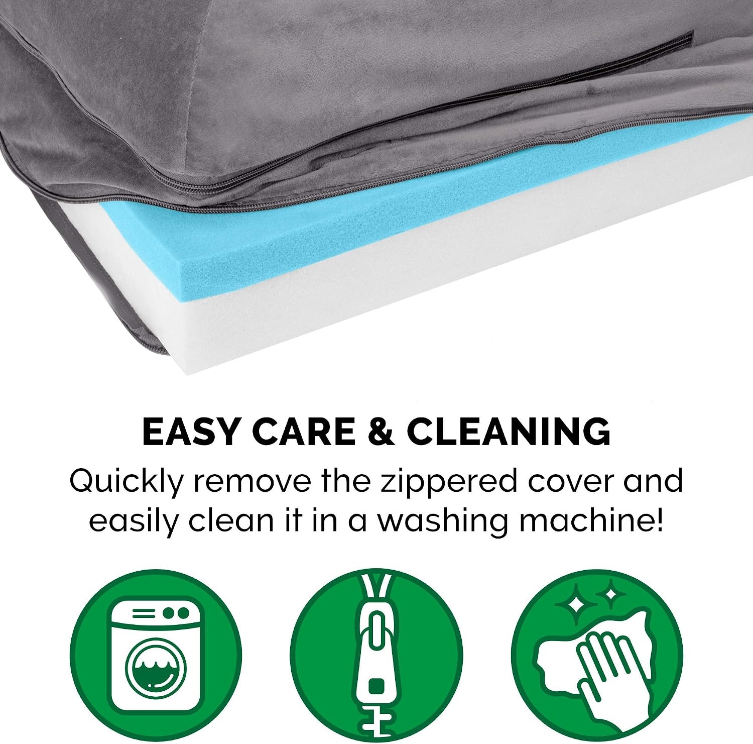 image:imageFurhaven Cooling Gel Dog Bed for Large Dogs w Removable Bolsters amp Washable Cover For Dogs Up to 125 lbs TwoTone Plush Faux Fur amp Suede L Shaped Chaise Espresso Jumbo PlusXXLPlush Velvet Platinum Gray