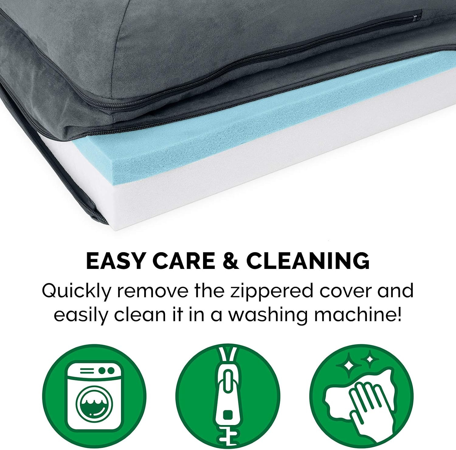 image:imageFurhaven Cooling Gel Dog Bed for Large Dogs w Removable Bolsters amp Washable Cover For Dogs Up to 125 lbs TwoTone Plush Faux Fur amp Suede L Shaped Chaise Espresso Jumbo PlusXXLTwoTone Faux Fur Suede Stone Gray