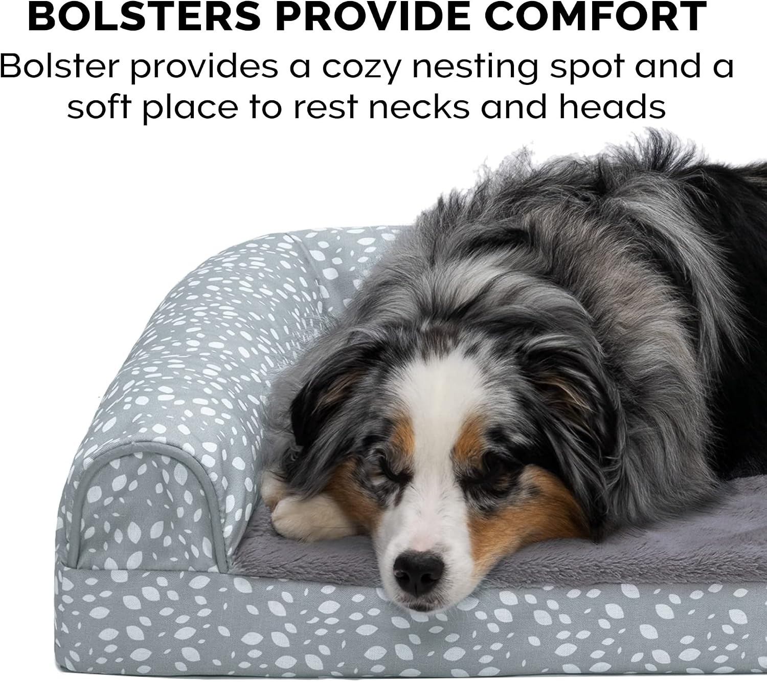 image:imageFurhaven Cooling Gel Dog Bed for Large Dogs w Removable Bolsters amp Washable Cover For Dogs Up to 125 lbs TwoTone Plush Faux Fur amp Suede L Shaped Chaise Espresso Jumbo PlusXXLPlush Almond Print Gray Almonds
