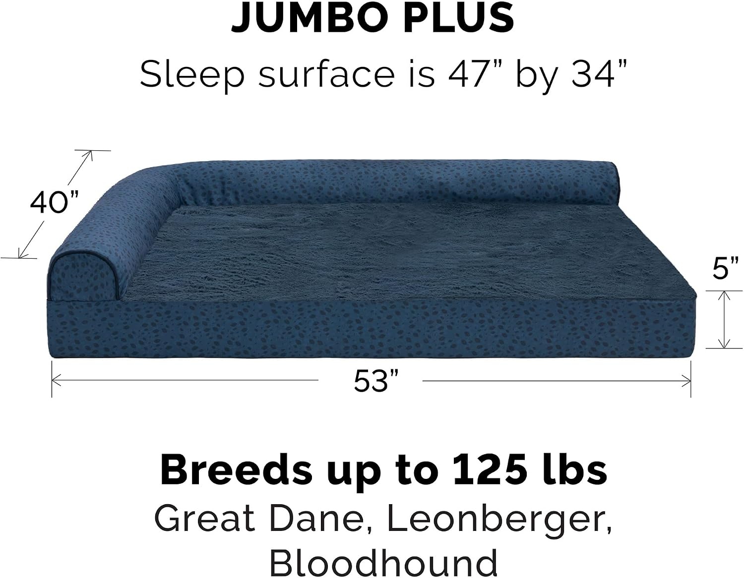 image:imageFurhaven Cooling Gel Dog Bed for Large Dogs w Removable Bolsters amp Washable Cover For Dogs Up to 125 lbs TwoTone Plush Faux Fur amp Suede L Shaped Chaise Espresso Jumbo PlusXXLPlush Almond Print Blue Almonds
