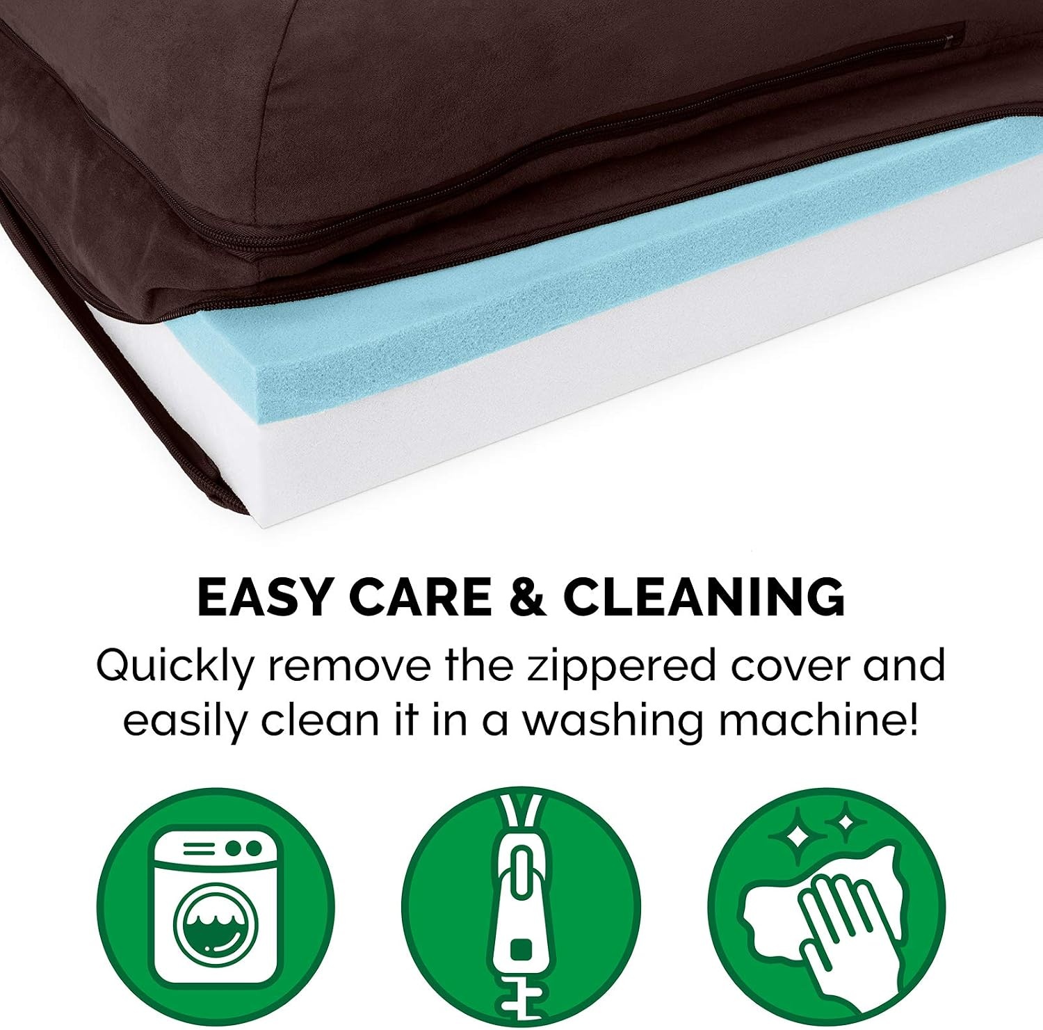 image:imageFurhaven Cooling Gel Dog Bed for Large Dogs w Removable Bolsters amp Washable Cover For Dogs Up to 125 lbs TwoTone Plush Faux Fur amp Suede L Shaped Chaise Espresso Jumbo PlusXXLTwoTone Faux Fur Suede Espresso