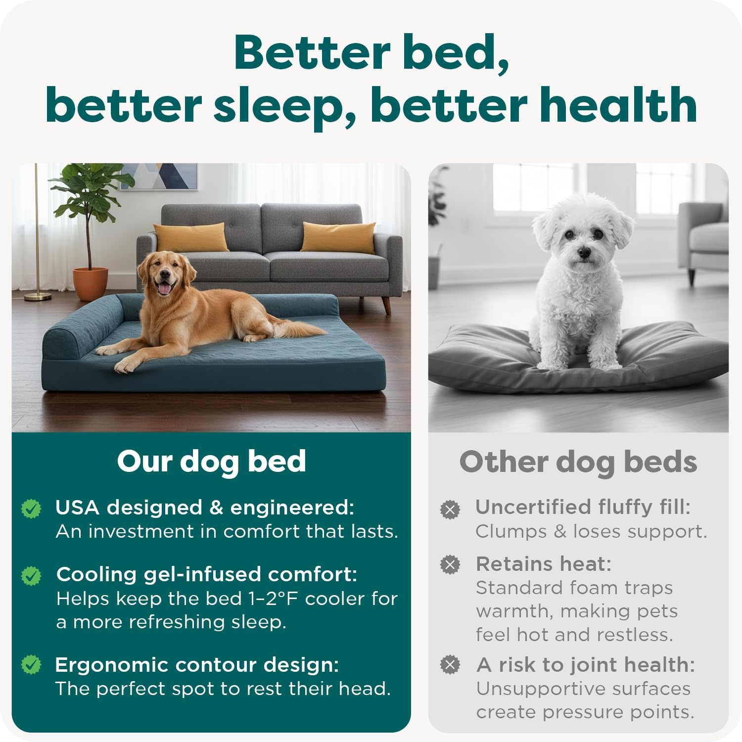 image:imageFurhaven Cooling Gel Dog Bed for Large Dogs w Removable Bolsters amp Washable Cover For Dogs Up to 125 lbs TwoTone Plush Faux Fur amp Suede L Shaped Chaise Espresso Jumbo PlusXXLQuilted Paw Titanium