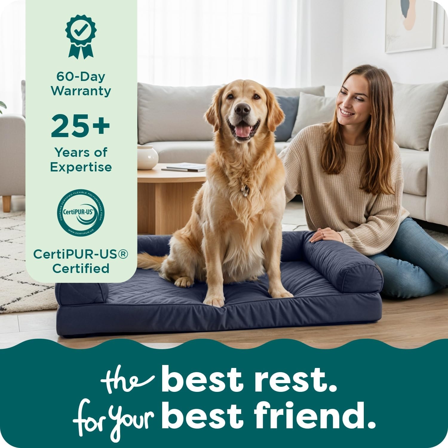 image:imageFurhaven Cooling Gel Dog Bed for Large Dogs w Removable Bolsters amp Washable Cover For Dogs Up to 95 lbs Luxe Faux Fur amp Performance Linen Sofa Charcoal JumboXLIron Gray