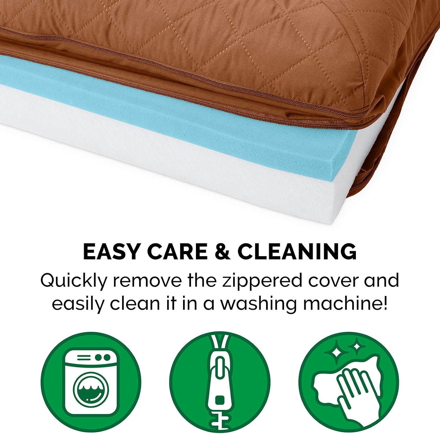 image:imageFurhaven Cooling Gel Dog Bed for Large Dogs w Removable Bolsters amp Washable Cover For Dogs Up to 95 lbs Luxe Faux Fur amp Performance Linen Sofa Charcoal JumboXLToasted Brown