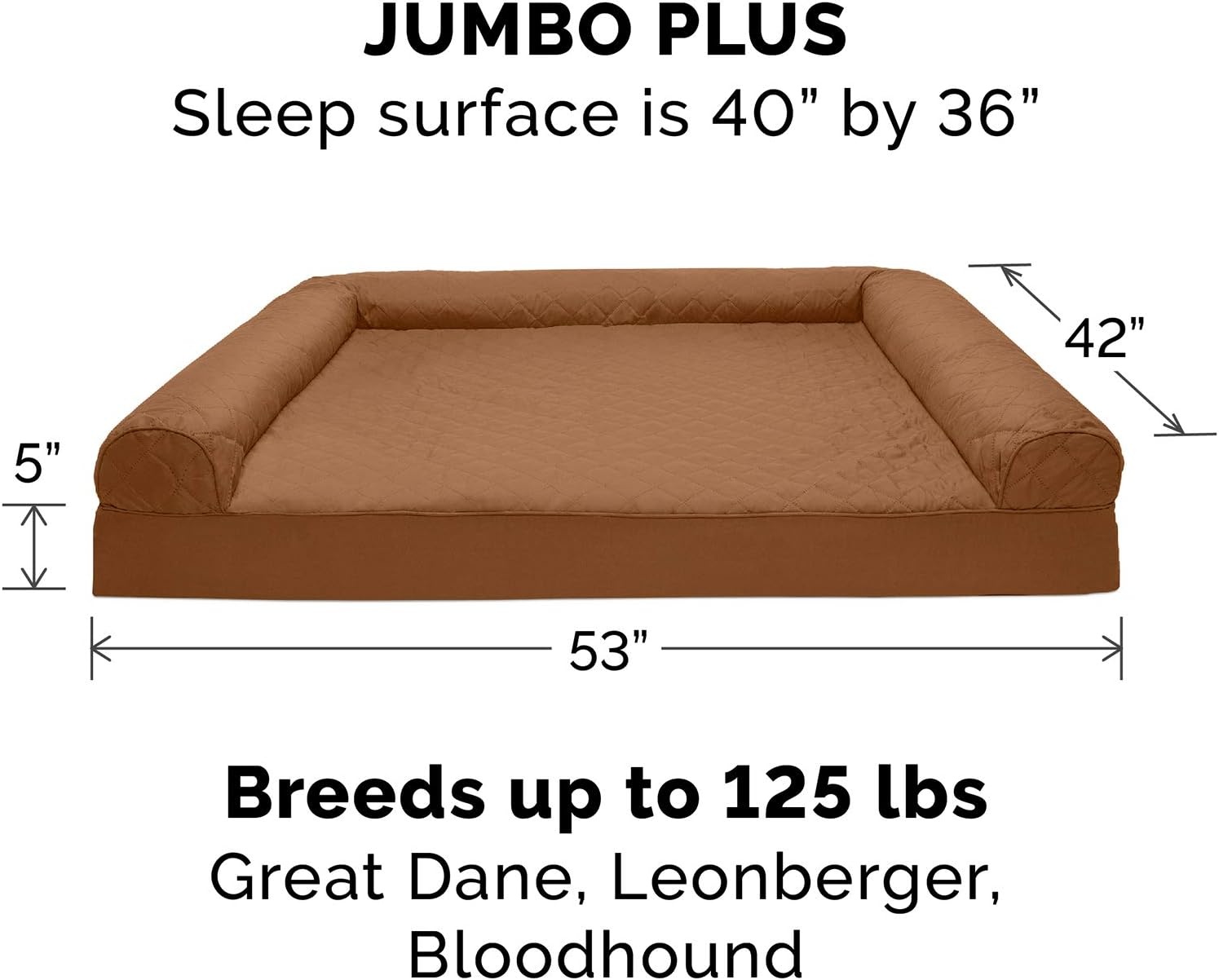 image:imageFurhaven Cooling Gel Dog Bed for Large Dogs w Removable Bolsters amp Washable Cover For Dogs Up to 95 lbs Luxe Faux Fur amp Performance Linen Sofa Charcoal JumboXLToasted Brown