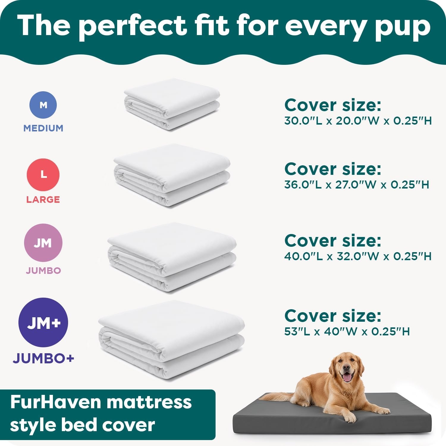 image:imageFurhaven Dog Bed Liner WaterResistant Foam Mattress Protector Cover White Jumbo Plus