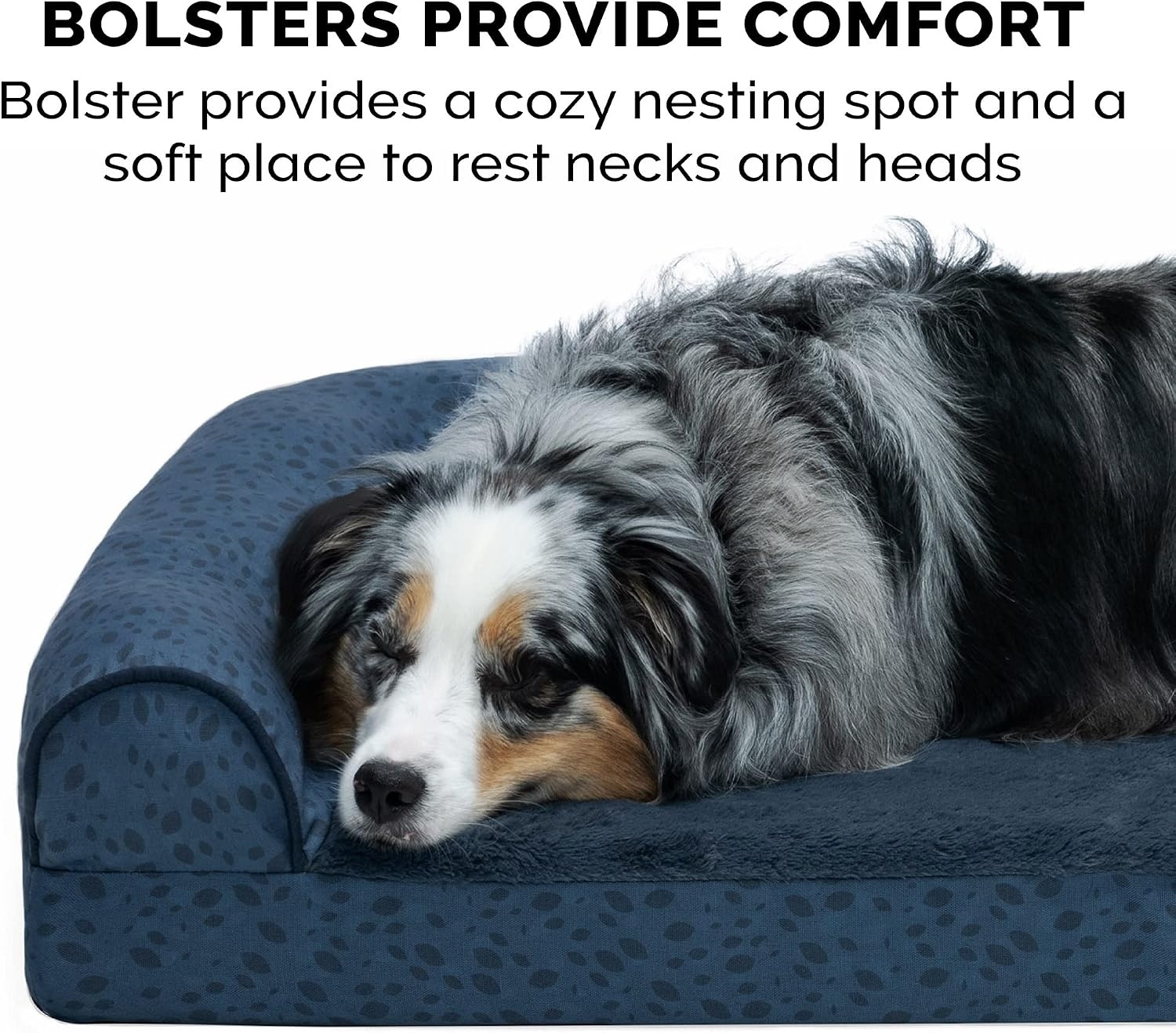 image:imageFurhaven Memory Foam Dog Bed for Large Dogs w Removable Bolsters amp Washable Cover For Dogs Up to 95 lbs TwoTone Plush Faux Fur amp Suede L Shaped Chaise Stone Gray JumboXLTwoTone Faux Fur Suede Dark Sage