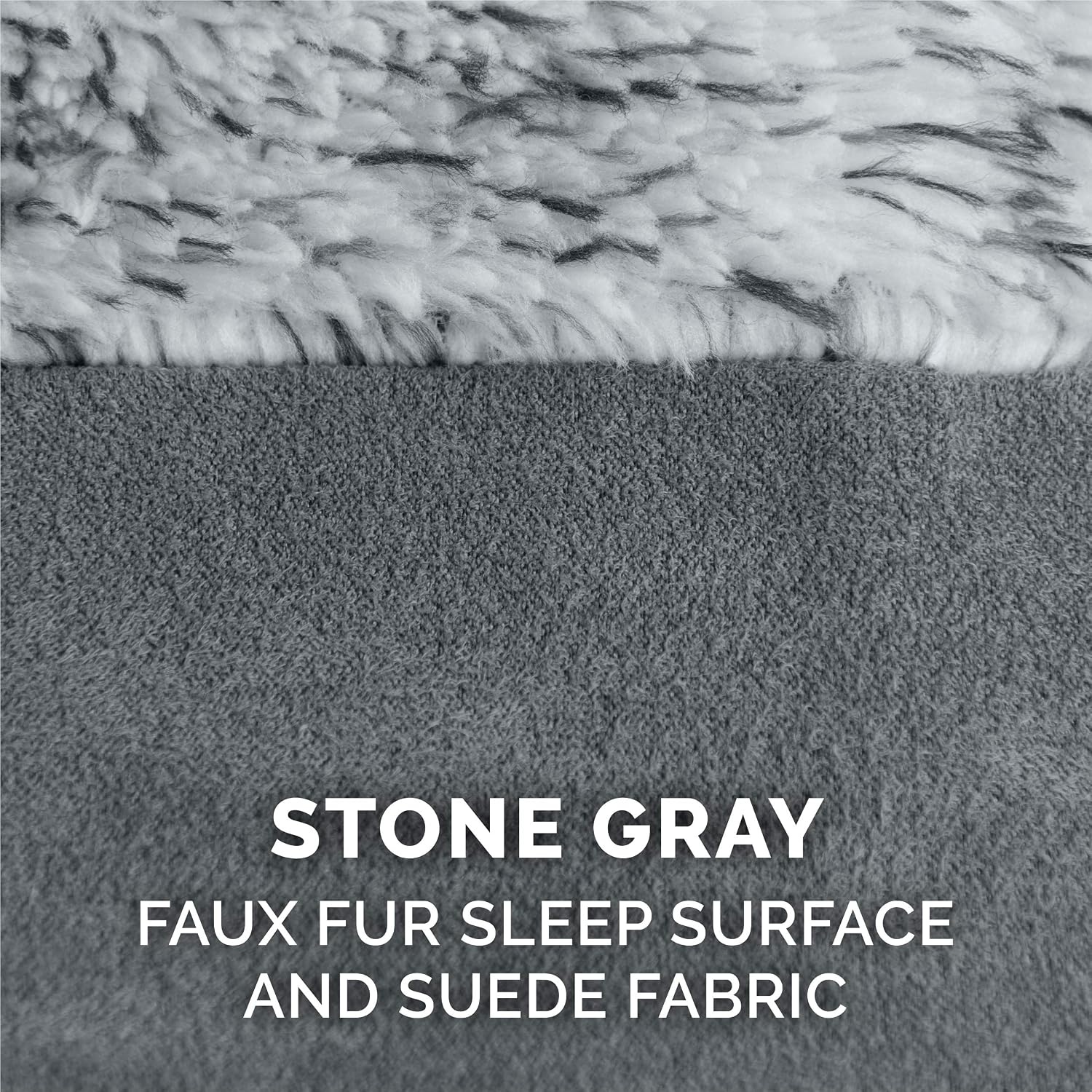 image:imageFurhaven Memory Foam Dog Bed for Large Dogs w Removable Bolsters amp Washable Cover For Dogs Up to 95 lbs TwoTone Plush Faux Fur amp Suede L Shaped Chaise Stone Gray JumboXLTwoTone Faux Fur Suede Stone Gray