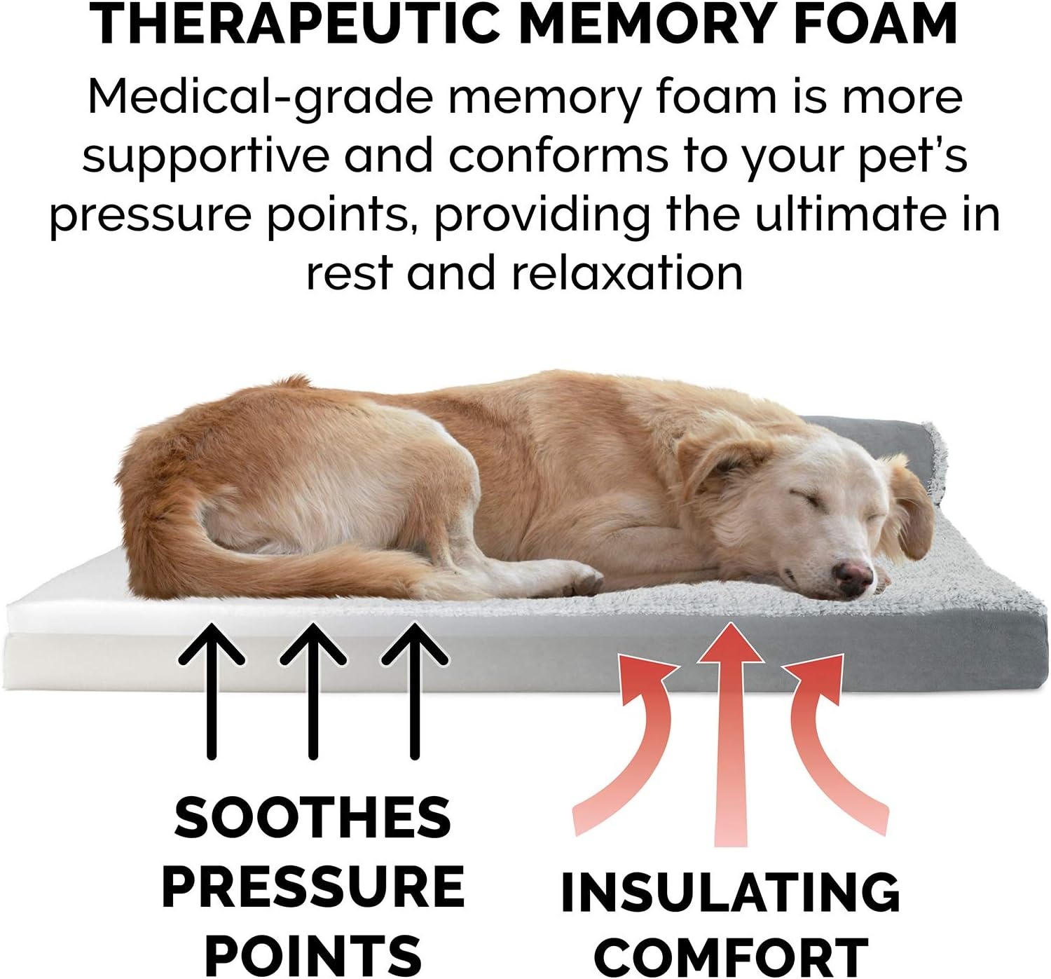 image:imageFurhaven Memory Foam Dog Bed for Large Dogs w Removable Bolsters amp Washable Cover For Dogs Up to 95 lbs TwoTone Plush Faux Fur amp Suede L Shaped Chaise Stone Gray JumboXLTwoTone Faux Fur Suede Stone Gray
