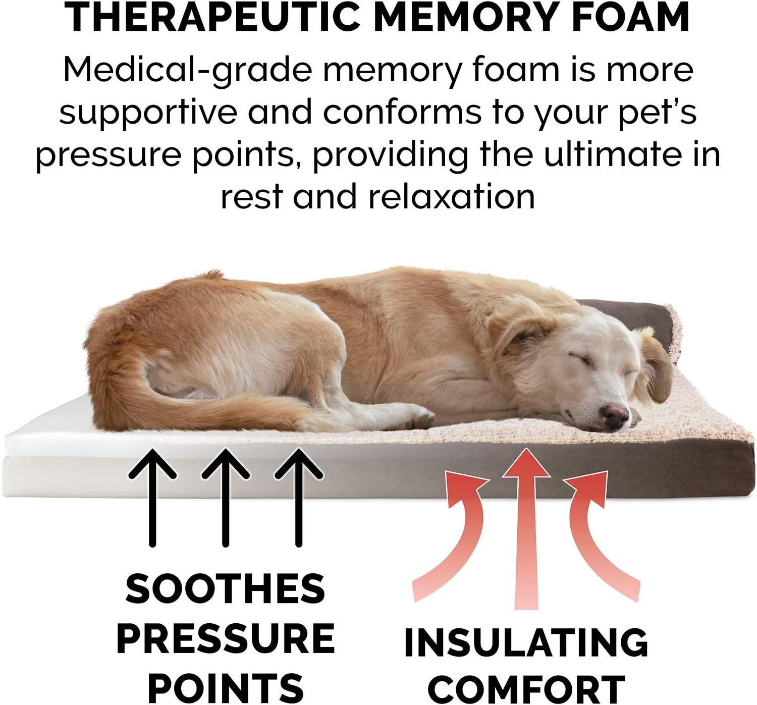 image:imageFurhaven Memory Foam Dog Bed for Large Dogs w Removable Bolsters amp Washable Cover For Dogs Up to 95 lbs TwoTone Plush Faux Fur amp Suede L Shaped Chaise Stone Gray JumboXLPlush Almond Print Blue Almonds