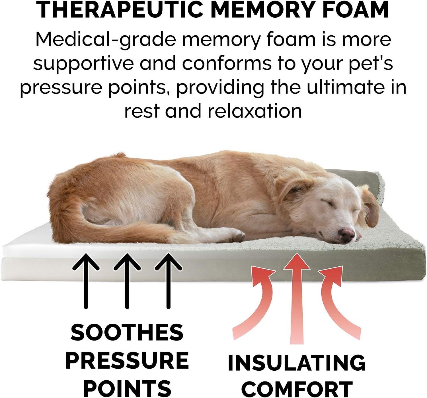 image:imageFurhaven Memory Foam Dog Bed for Large Dogs w Removable Bolsters amp Washable Cover For Dogs Up to 95 lbs TwoTone Plush Faux Fur amp Suede L Shaped Chaise Stone Gray JumboXLTwoTone Faux Fur Suede Dark Sage