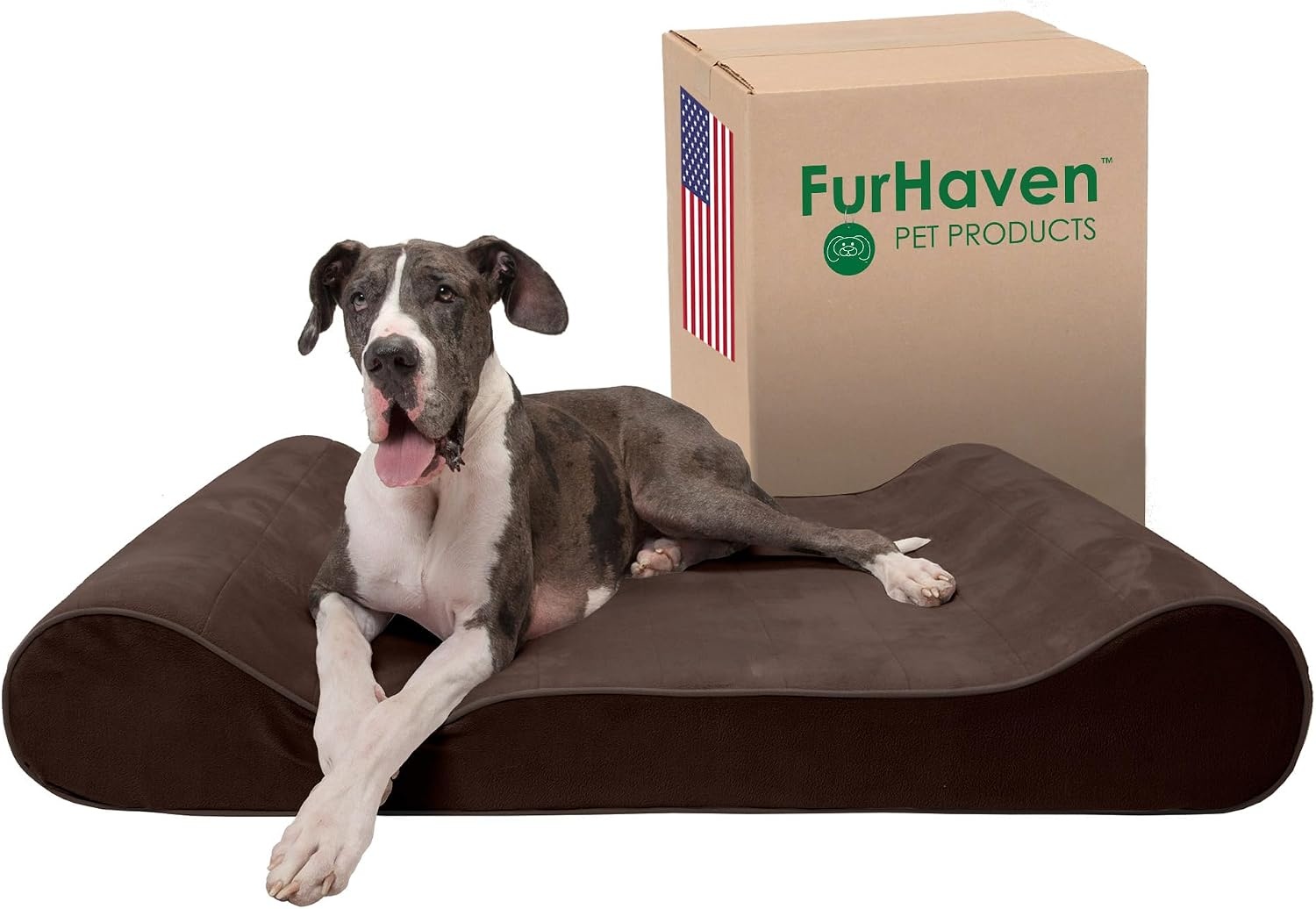 image:imageFurhaven Memory Foam Dog Bed for Large Dogs w Removable Washable Cover For Dogs Up to 75 lbs Ultra Plush Faux Fur amp Suede Luxe Lounger Contour Mattress Gray JumboXLEspresso