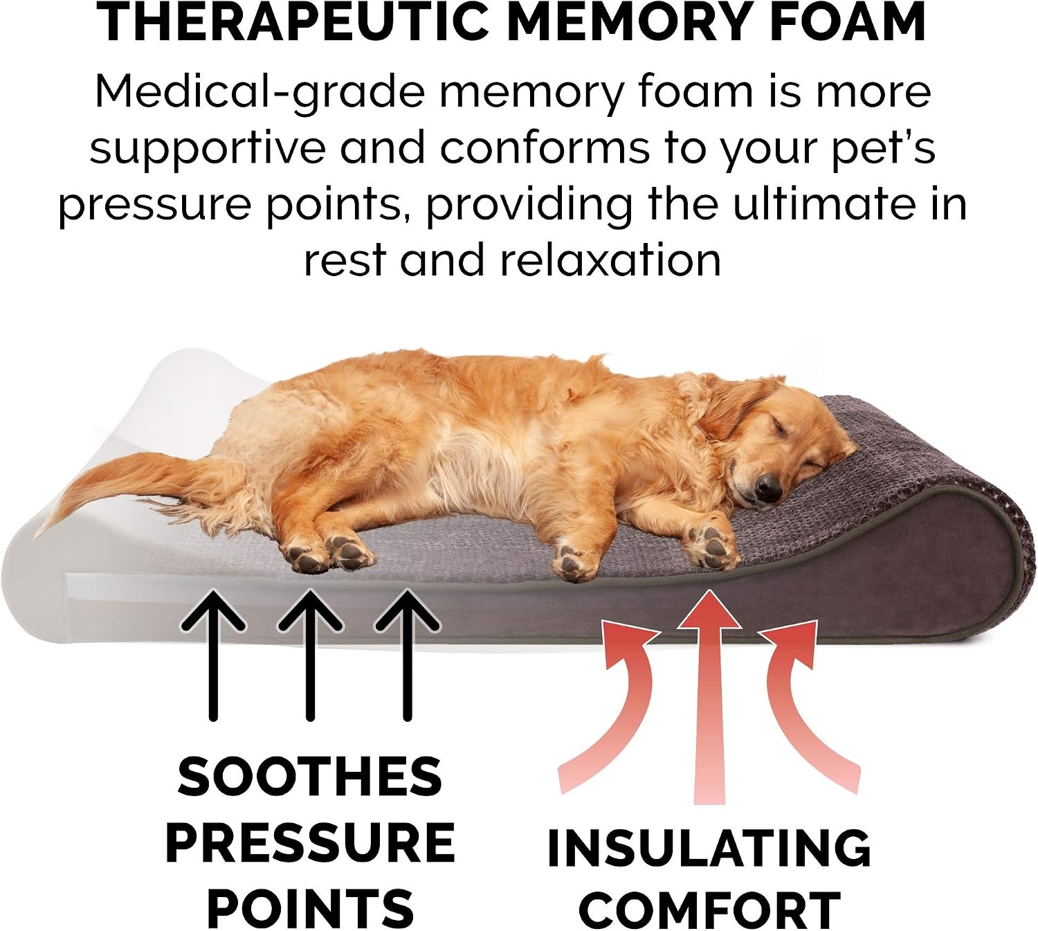 image:imageFurhaven Memory Foam Dog Bed for Large Dogs w Removable Washable Cover For Dogs Up to 75 lbs Ultra Plush Faux Fur amp Suede Luxe Lounger Contour Mattress Gray JumboXLEspresso