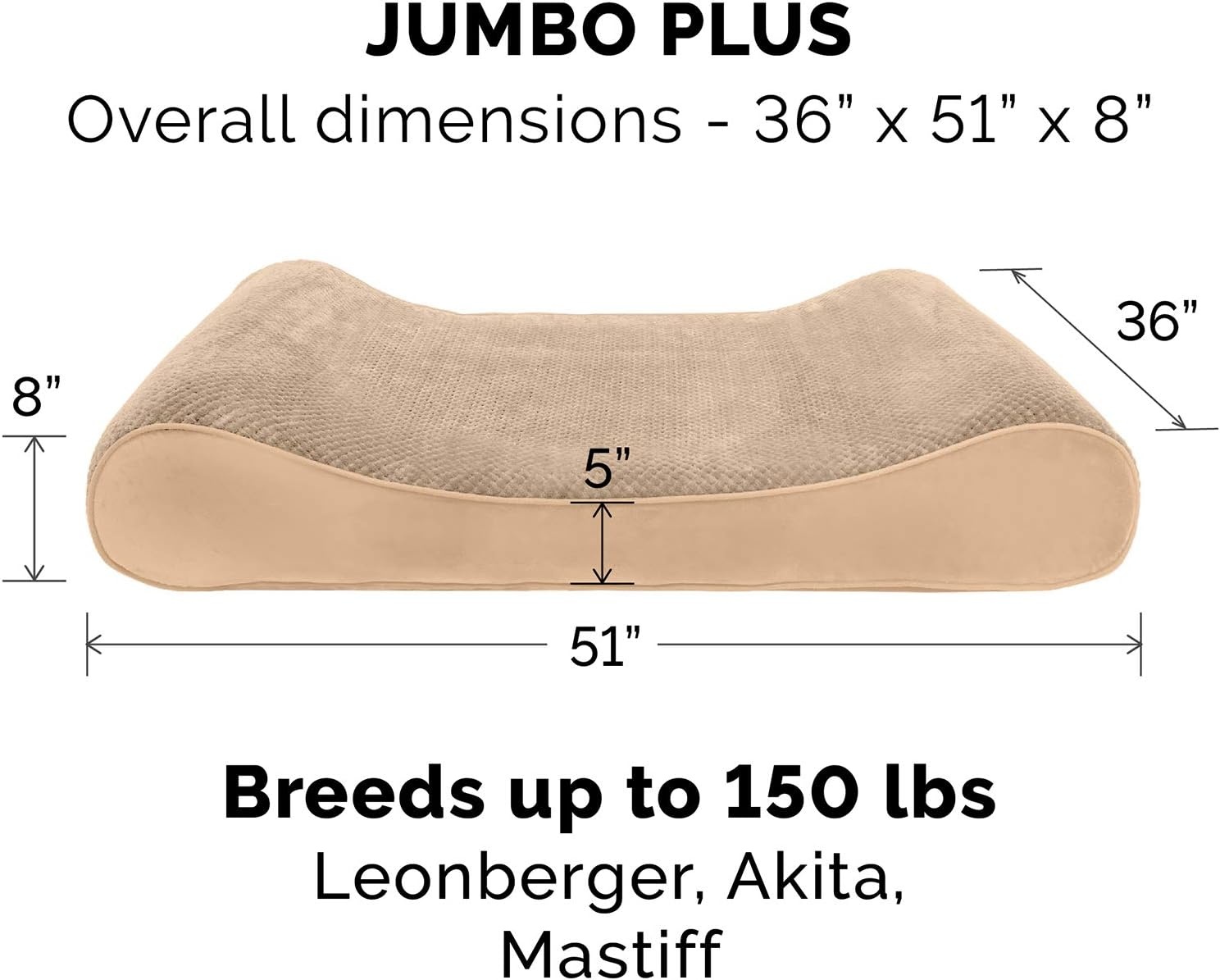 image:imageFurhaven Memory Foam Dog Bed for Large Dogs w Removable Washable Cover For Dogs Up to 75 lbs Ultra Plush Faux Fur amp Suede Luxe Lounger Contour Mattress Gray JumboXLCamel