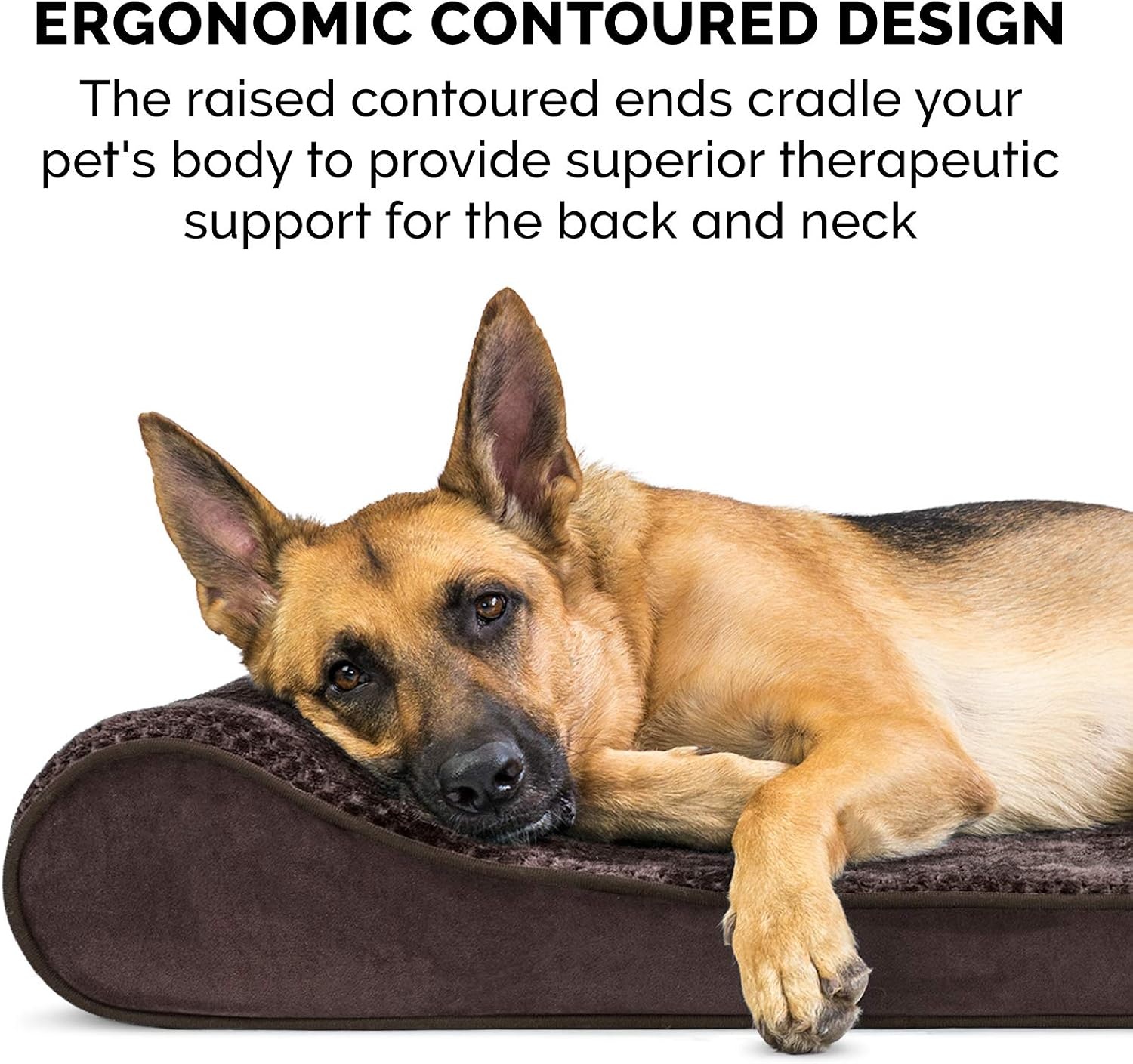 image:imageFurhaven Memory Foam Dog Bed for Large Dogs w Removable Washable Cover For Dogs Up to 75 lbs Ultra Plush Faux Fur amp Suede Luxe Lounger Contour Mattress Gray JumboXLEspresso