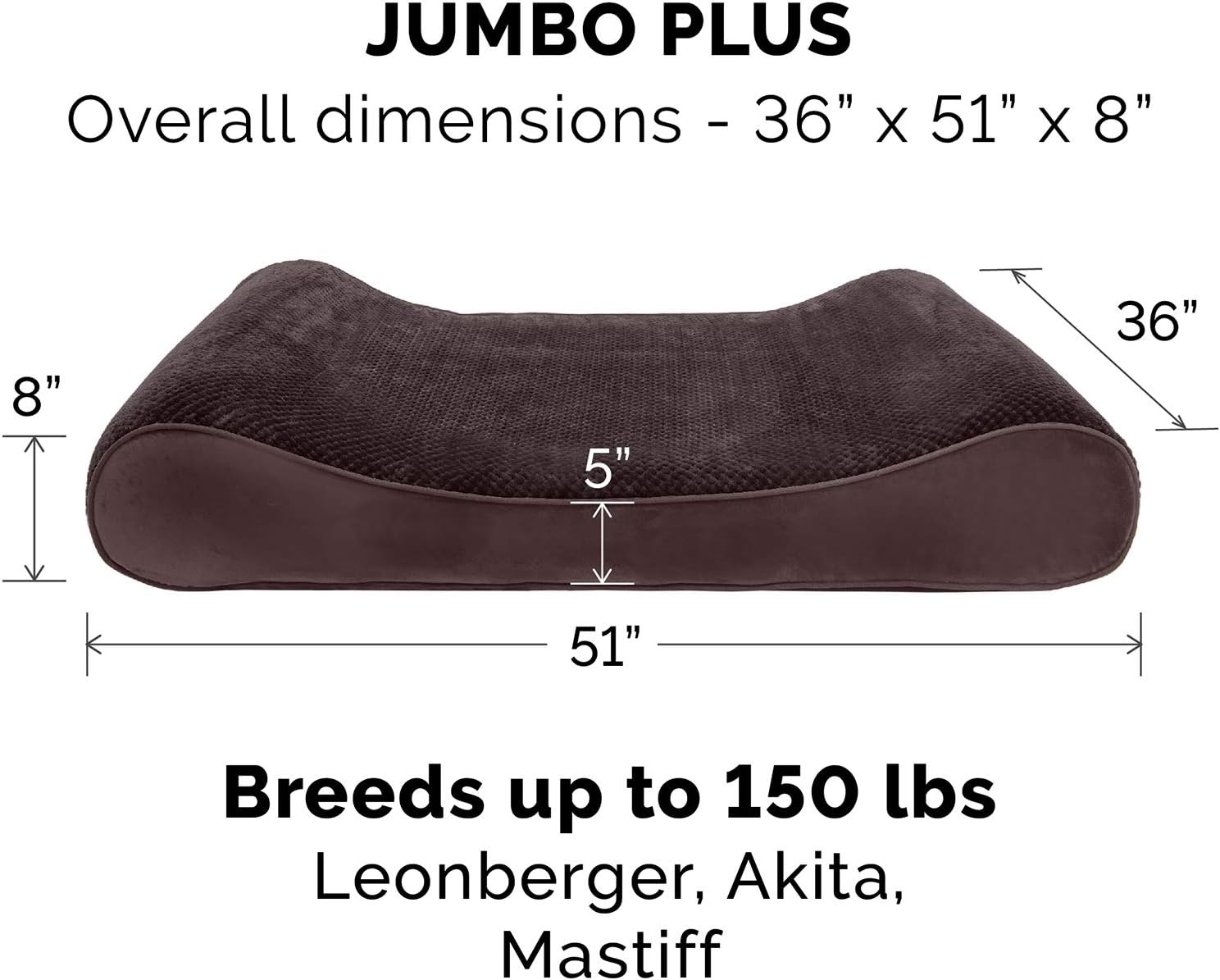 image:imageFurhaven Memory Foam Dog Bed for Large Dogs w Removable Washable Cover For Dogs Up to 75 lbs Ultra Plush Faux Fur amp Suede Luxe Lounger Contour Mattress Gray JumboXLEspresso