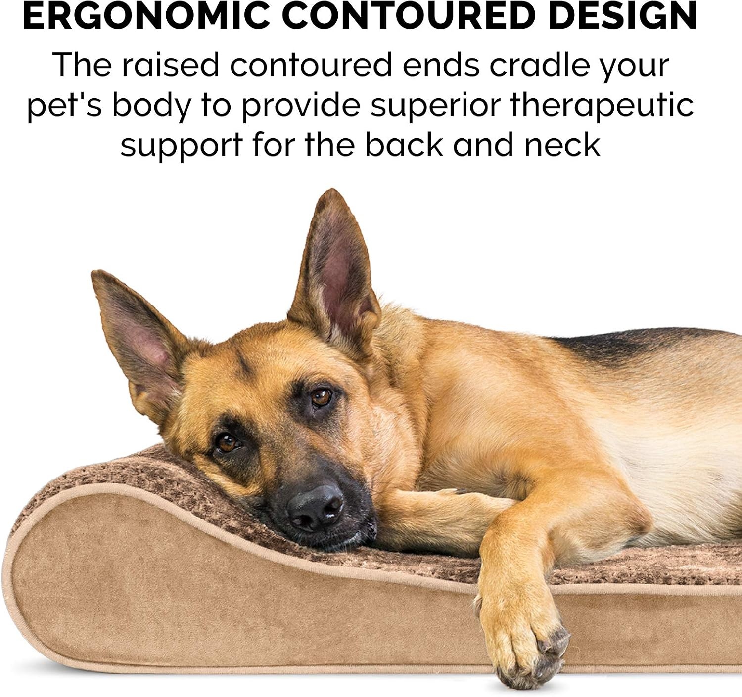 image:imageFurhaven Memory Foam Dog Bed for Large Dogs w Removable Washable Cover For Dogs Up to 75 lbs Ultra Plush Faux Fur amp Suede Luxe Lounger Contour Mattress Gray JumboXLCamel