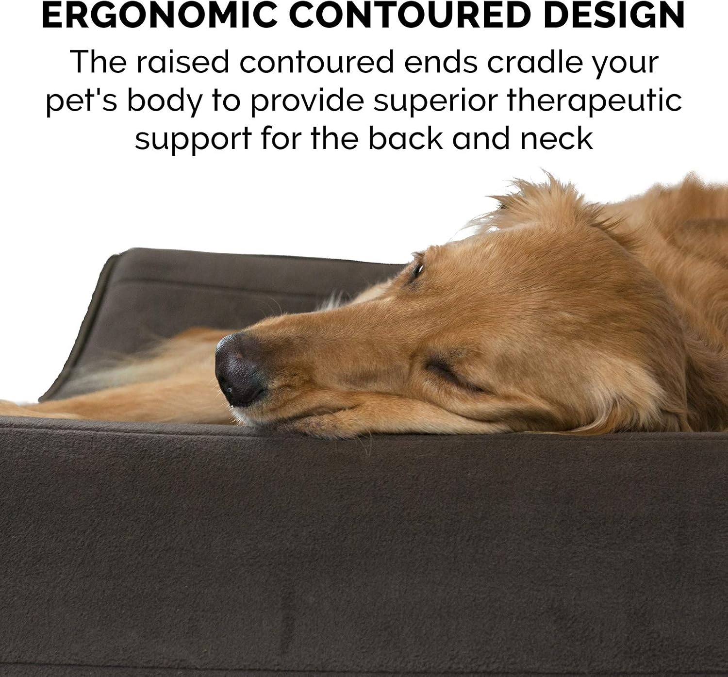 image:imageFurhaven Memory Foam Dog Bed for Large Dogs w Removable Washable Cover For Dogs Up to 75 lbs Ultra Plush Faux Fur amp Suede Luxe Lounger Contour Mattress Gray JumboXLMicrovelvet Espresso