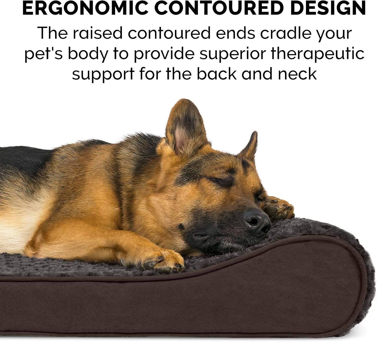 image:imageFurhaven Memory Foam Dog Bed for Large Dogs w Removable Washable Cover For Dogs Up to 75 lbs Ultra Plush Faux Fur amp Suede Luxe Lounger Contour Mattress Gray JumboXLChocolate Ultra Plush Faux Fur Suede Luxe