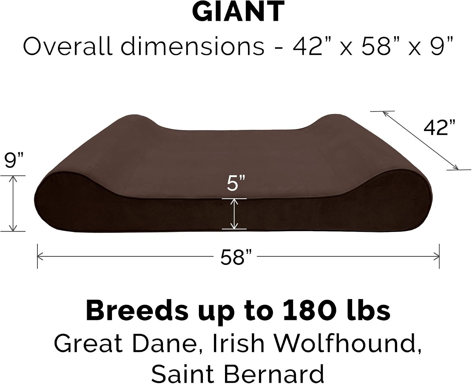 image:imageFurhaven Memory Foam Dog Bed for Large Dogs w Removable Washable Cover For Dogs Up to 75 lbs Ultra Plush Faux Fur amp Suede Luxe Lounger Contour Mattress Gray JumboXLEspresso
