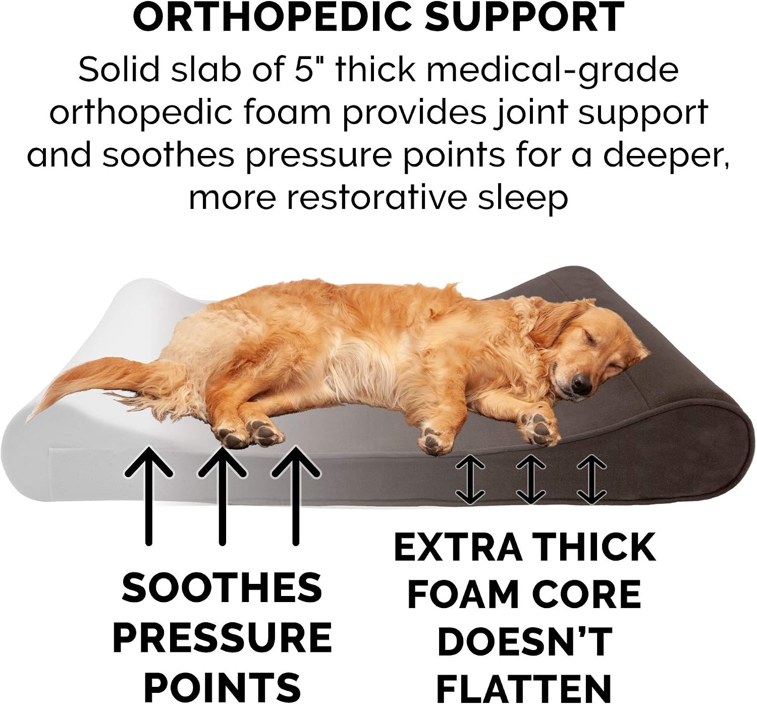 image:imageFurhaven Memory Foam Dog Bed for Large Dogs w Removable Washable Cover For Dogs Up to 75 lbs Ultra Plush Faux Fur amp Suede Luxe Lounger Contour Mattress Gray JumboXLEspresso