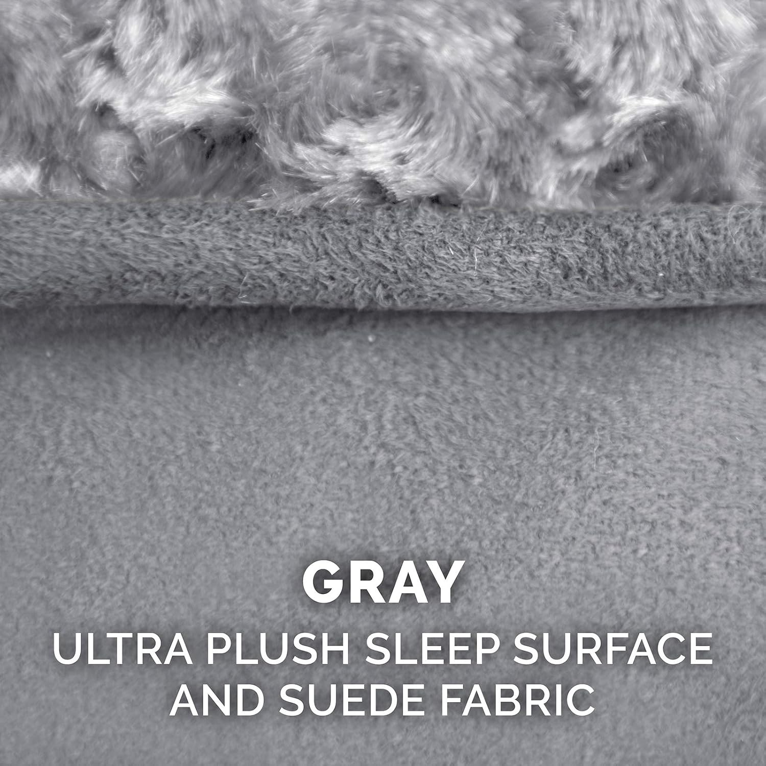 image:imageFurhaven Memory Foam Dog Bed for Large Dogs w Removable Washable Cover For Dogs Up to 75 lbs Ultra Plush Faux Fur amp Suede Luxe Lounger Contour Mattress Gray JumboXLGray