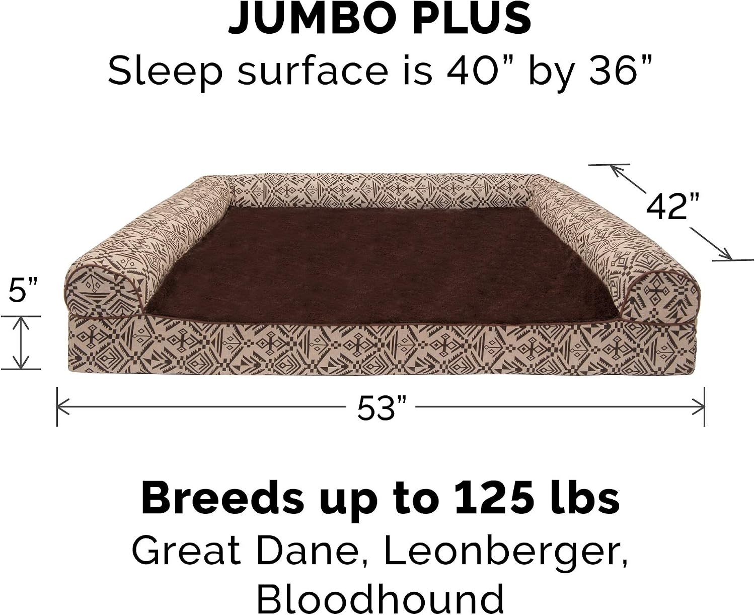 image:imageFurhaven Orthopedic Dog Bed Classic Cushion with Plush Tufted Top Supportive Foam Mattress Removable Washable Cover Joint Relief Gray LargeEspresso
