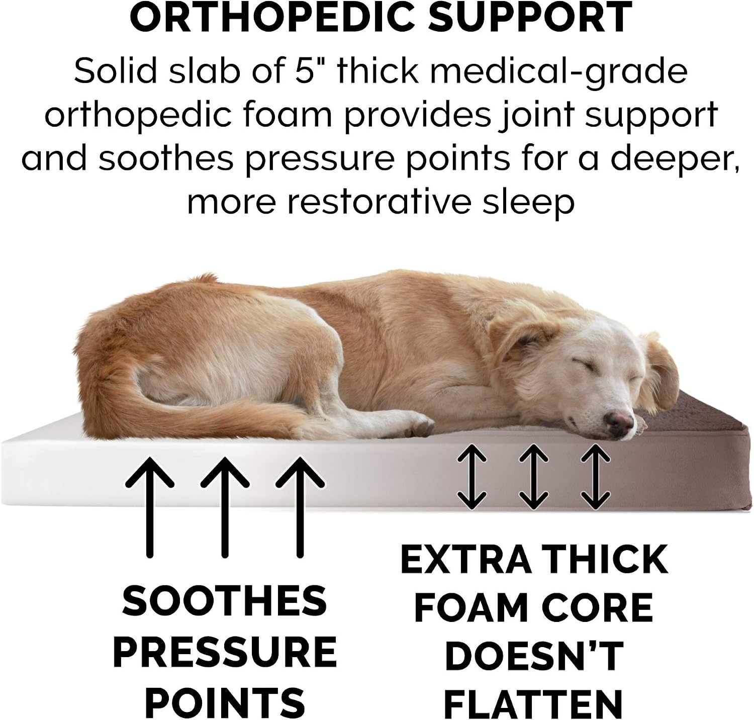 image:imageFurhaven Orthopedic Dog Bed Classic Cushion with Plush Tufted Top Supportive Foam Mattress Removable Washable Cover Joint Relief Gray LargeEspresso