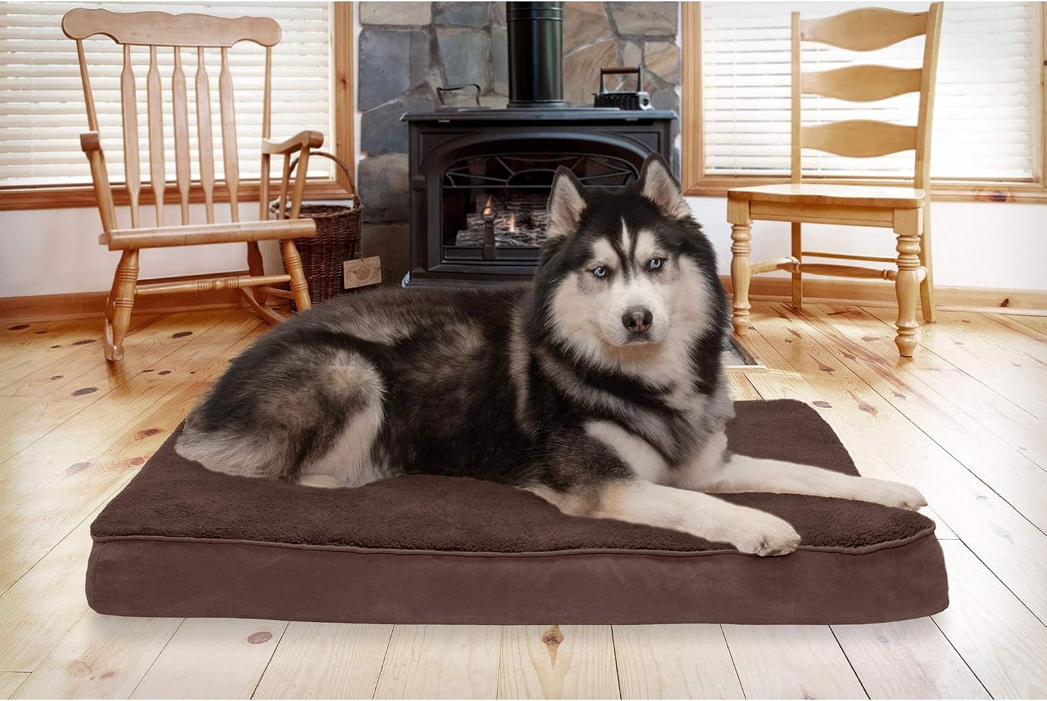 image:imageFurhaven Orthopedic Dog Bed Classic Cushion with Plush Tufted Top Supportive Foam Mattress Removable Washable Cover Joint Relief Gray LargeEspresso