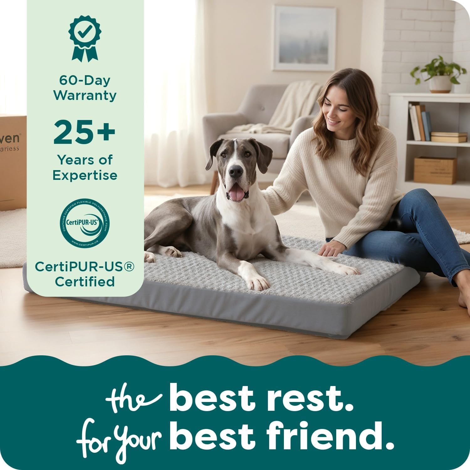 image:imageFurhaven Orthopedic Dog Bed Classic Cushion with Plush Tufted Top Supportive Foam Mattress Removable Washable Cover Joint Relief Gray LargeGray