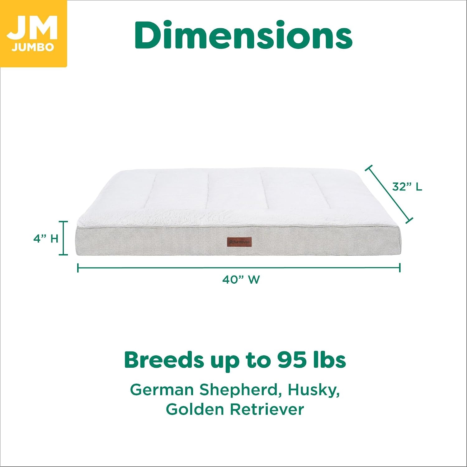 image:imageFurhaven Orthopedic Dog Bed Classic Cushion with Plush Tufted Top Supportive Foam Mattress Removable Washable Cover Joint Relief Gray LargeLight Gray